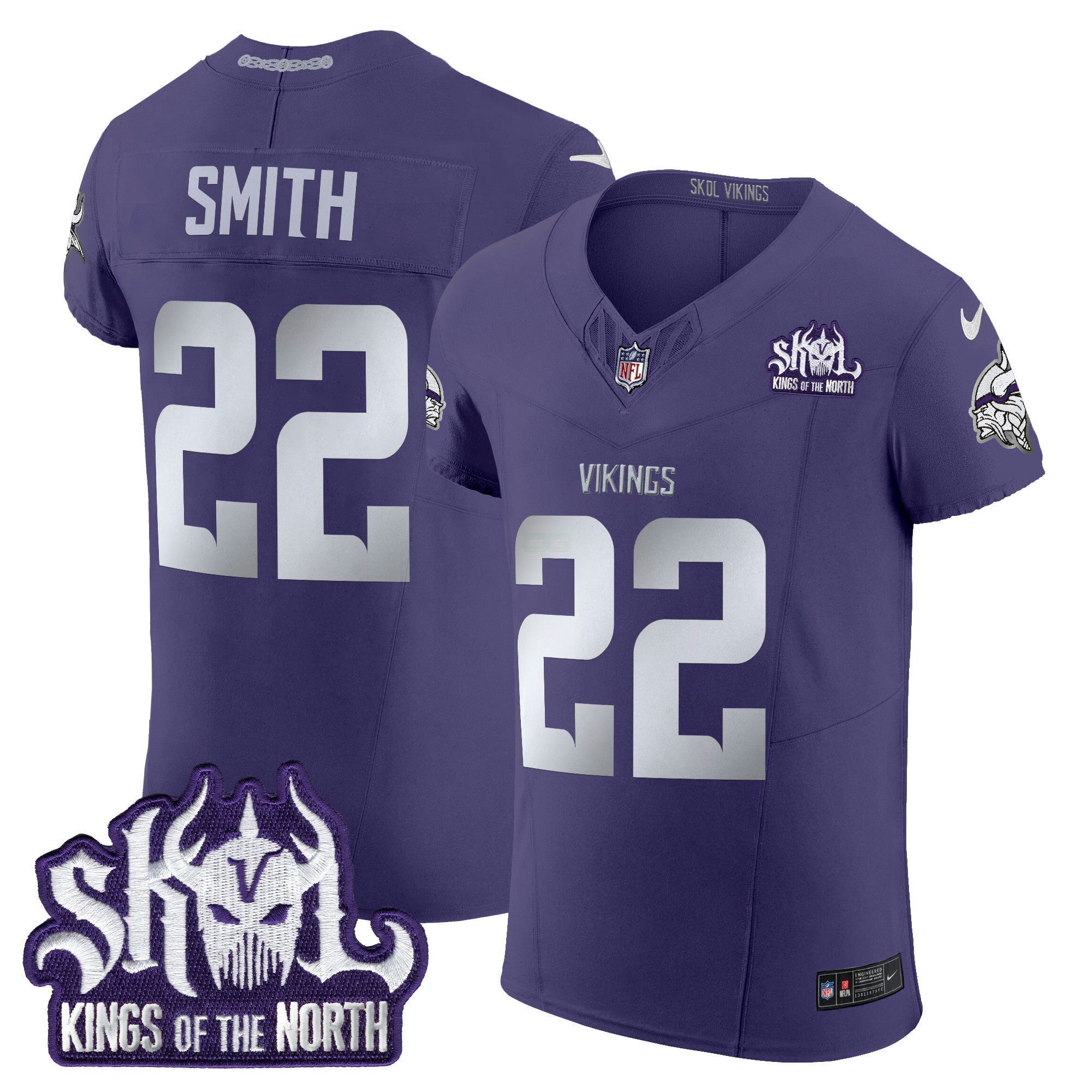 Camisa NFL Men’s Minnesota 2024 Winter Warrior Skol Patch Vapor Elite Jersey