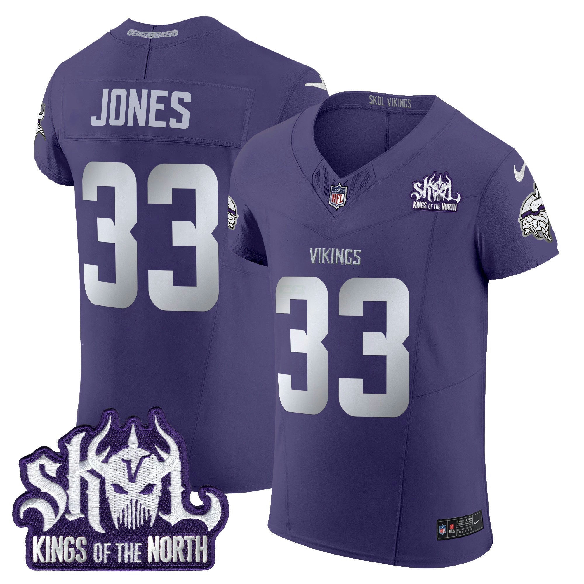 Camisa NFL Men’s Minnesota 2024 Winter Warrior Skol Patch Vapor Elite Jersey
