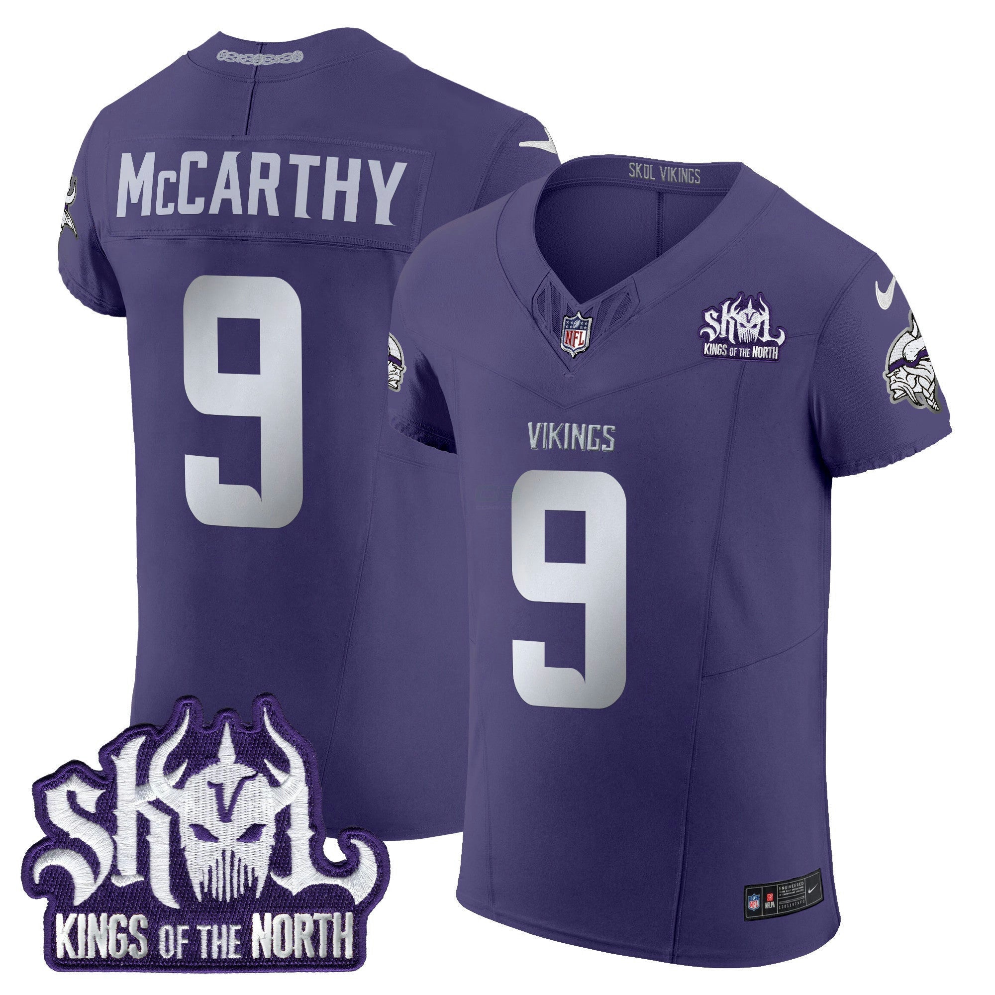 Camisa NFL Men’s Minnesota 2024 Winter Warrior Skol Patch Vapor Elite Jersey
