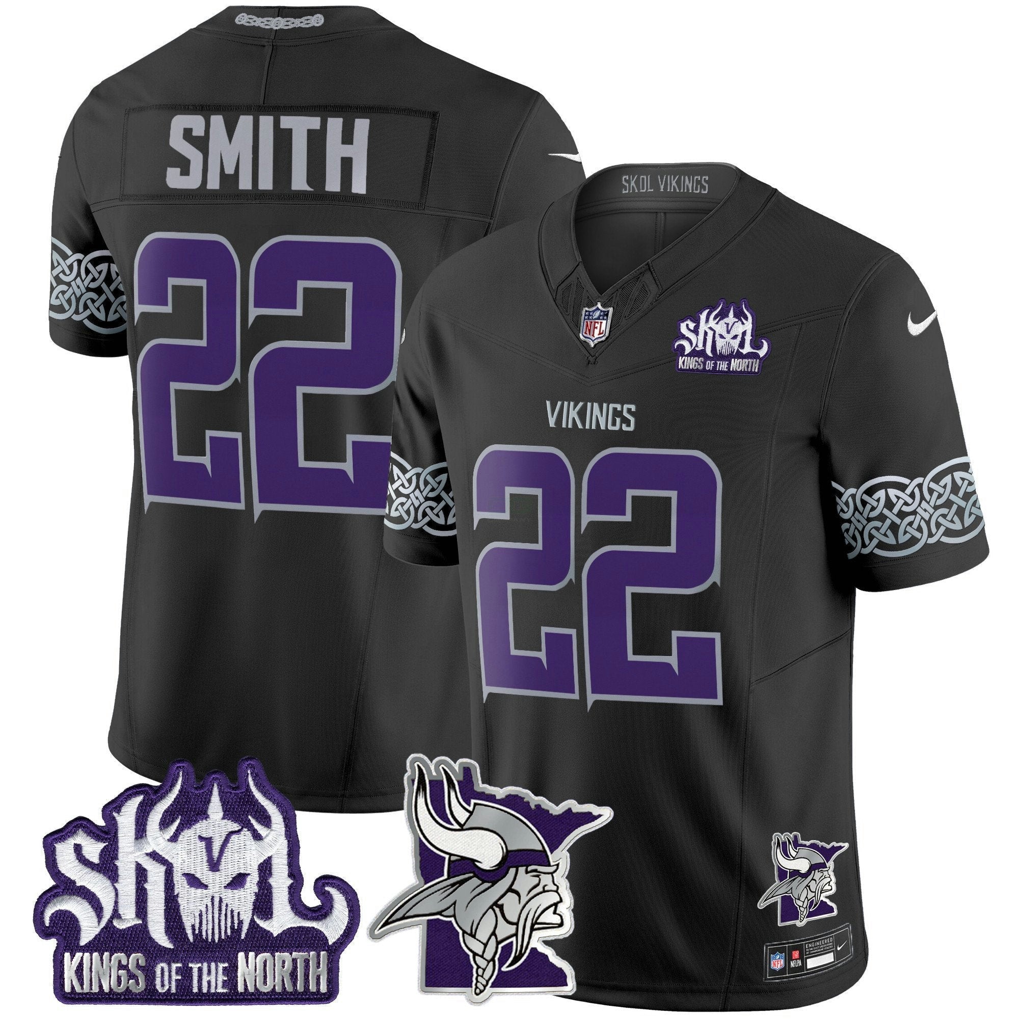 Camisa NFL Men’s Minnesota 2024 Winter Warrior Skol Patch Vapor Limited Jersey V2