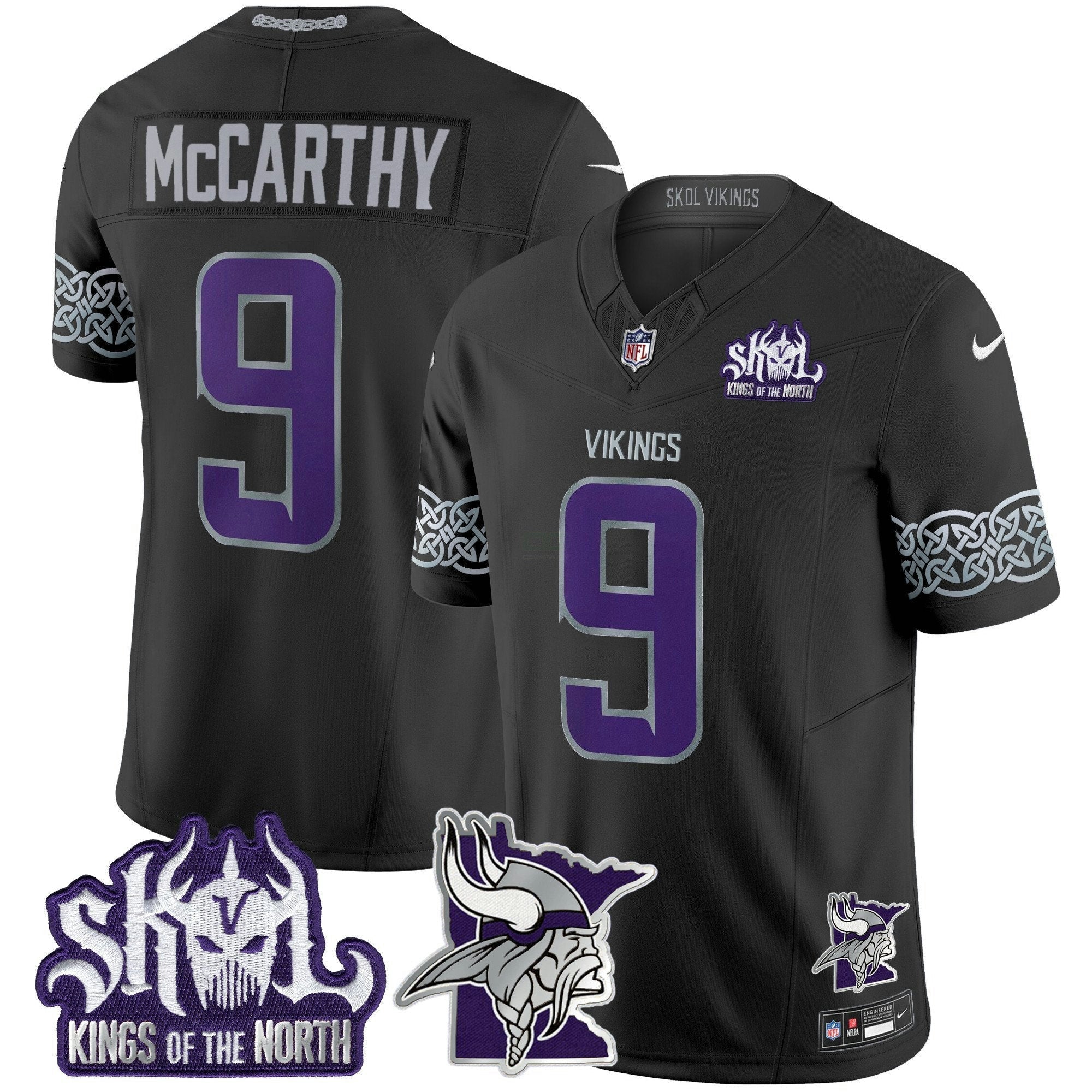 Camisa NFL Men’s Minnesota 2024 Winter Warrior Skol Patch Vapor Limited Jersey V2