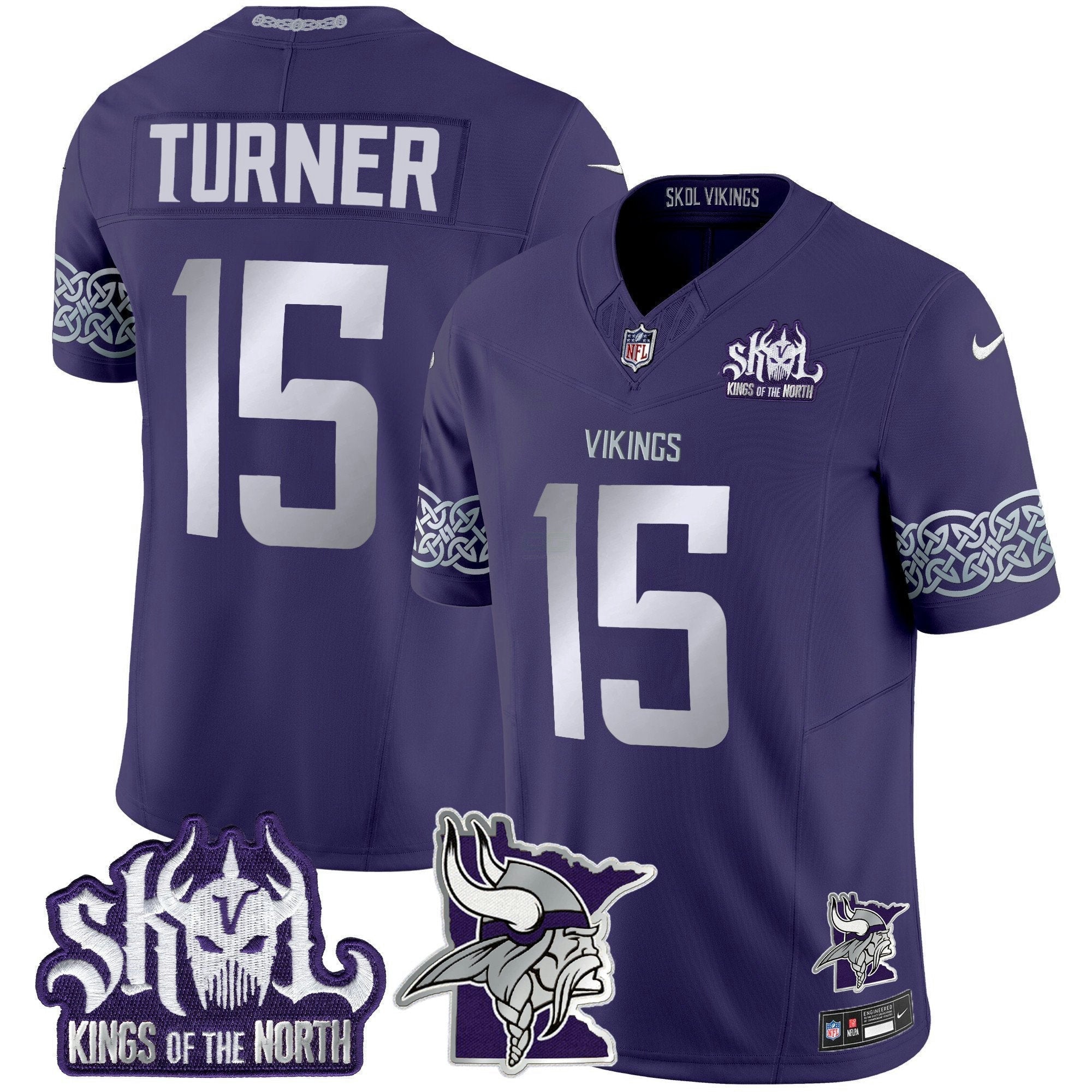 Camisa NFL Men’s Minnesota 2024 Winter Warrior Skol Patch Vapor Limited Jersey V2