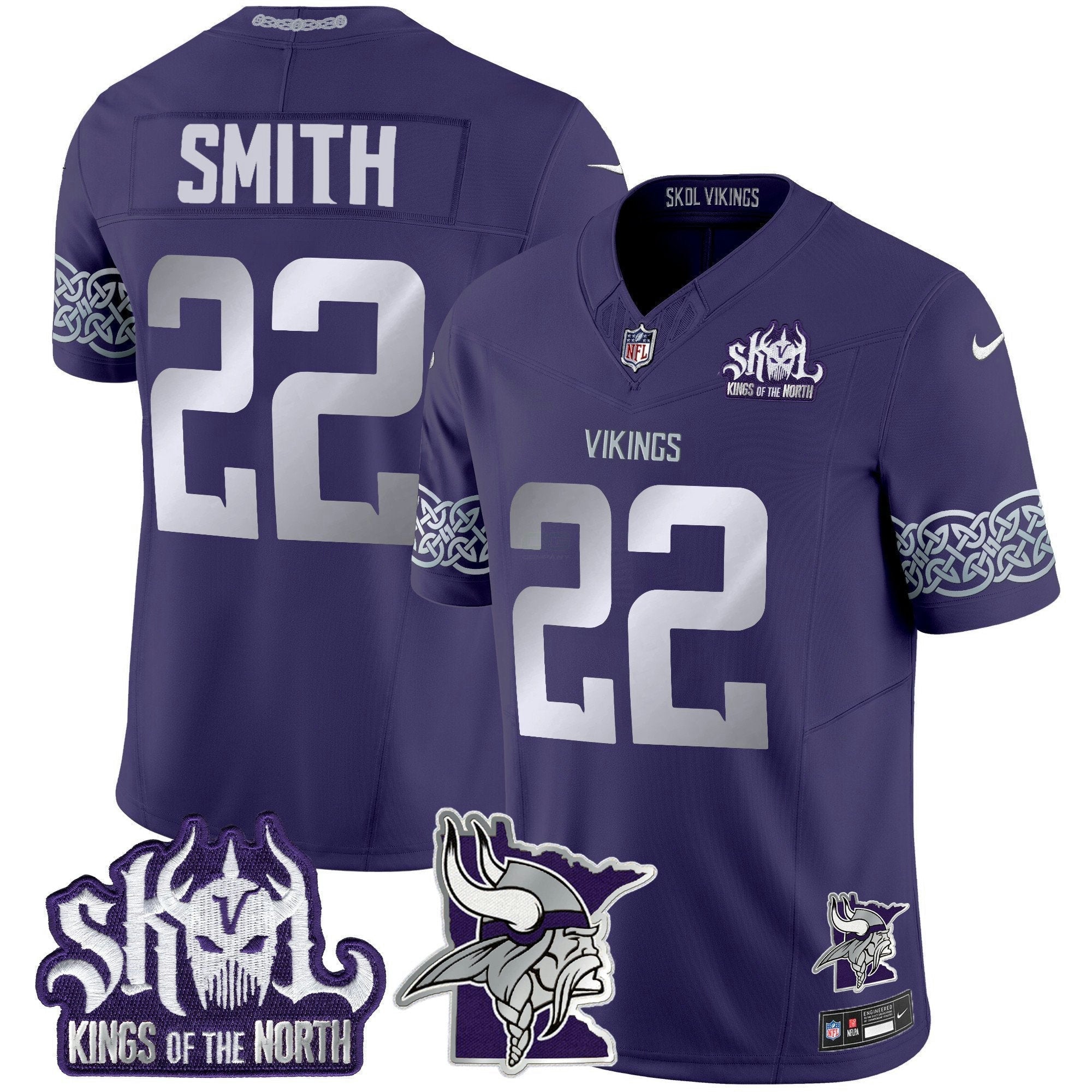 Camisa NFL Men’s Minnesota 2024 Winter Warrior Skol Patch Vapor Limited Jersey V2