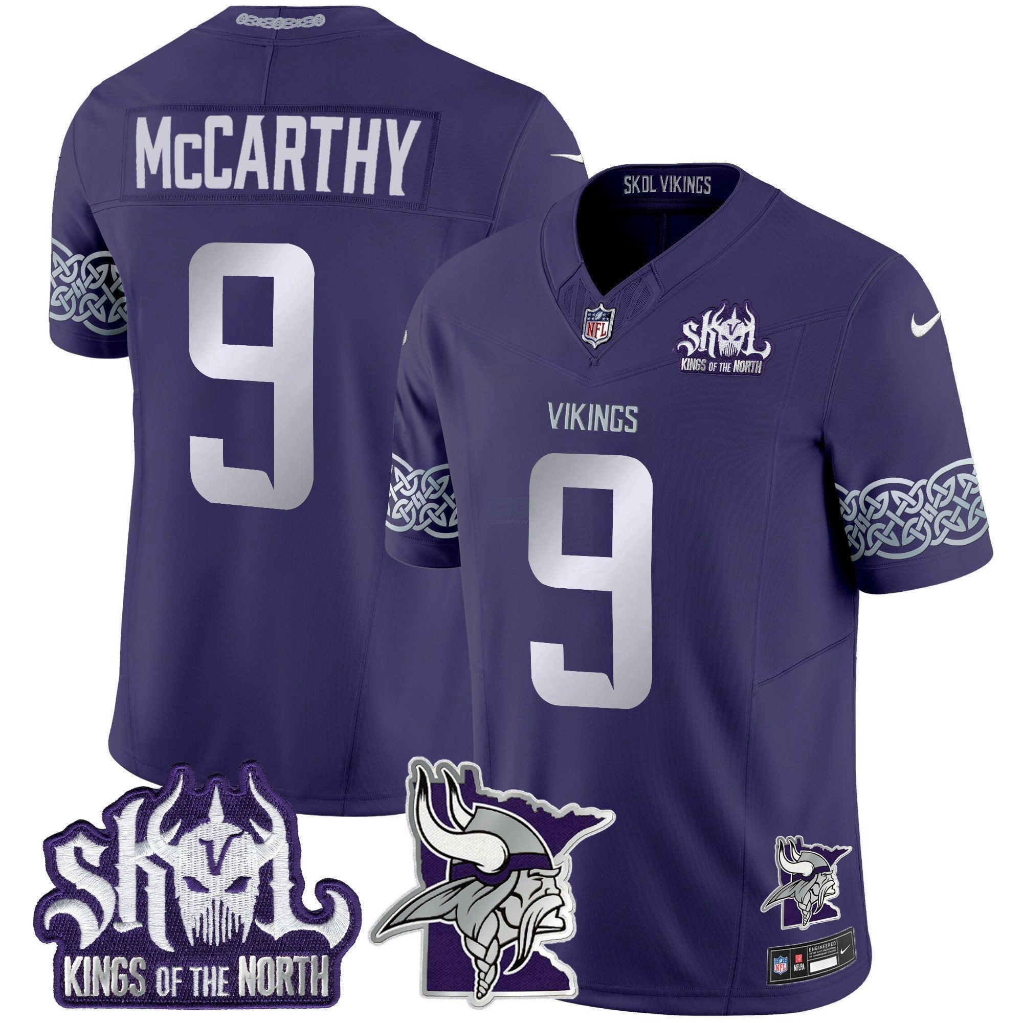 Camisa NFL Men’s Minnesota 2024 Winter Warrior Skol Patch Vapor Limited Jersey V2