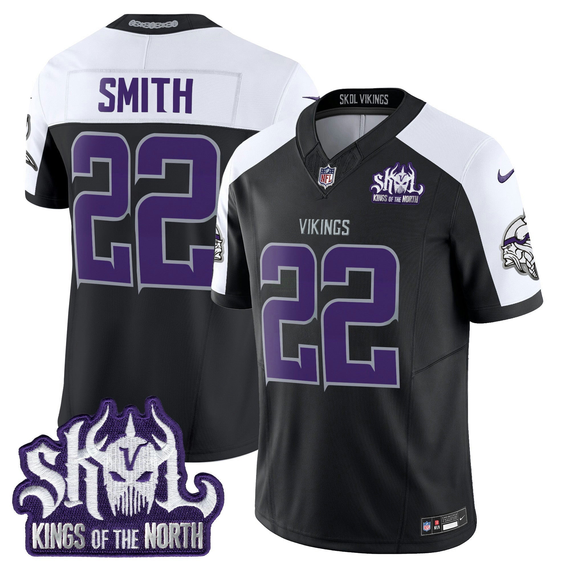 Camisa NFL Men’s Minnesota 2025 Winter Warrior Skol Patch Vapor Limited Jersey
