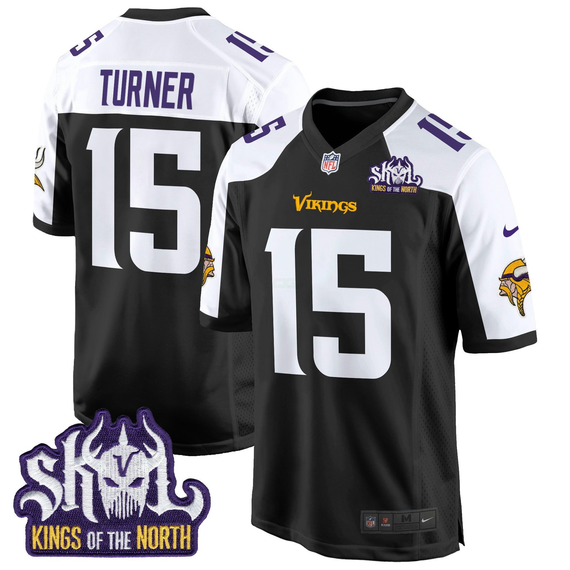 Camisa NFL Men’s Minnesota King Of The North Patch Game Jersey