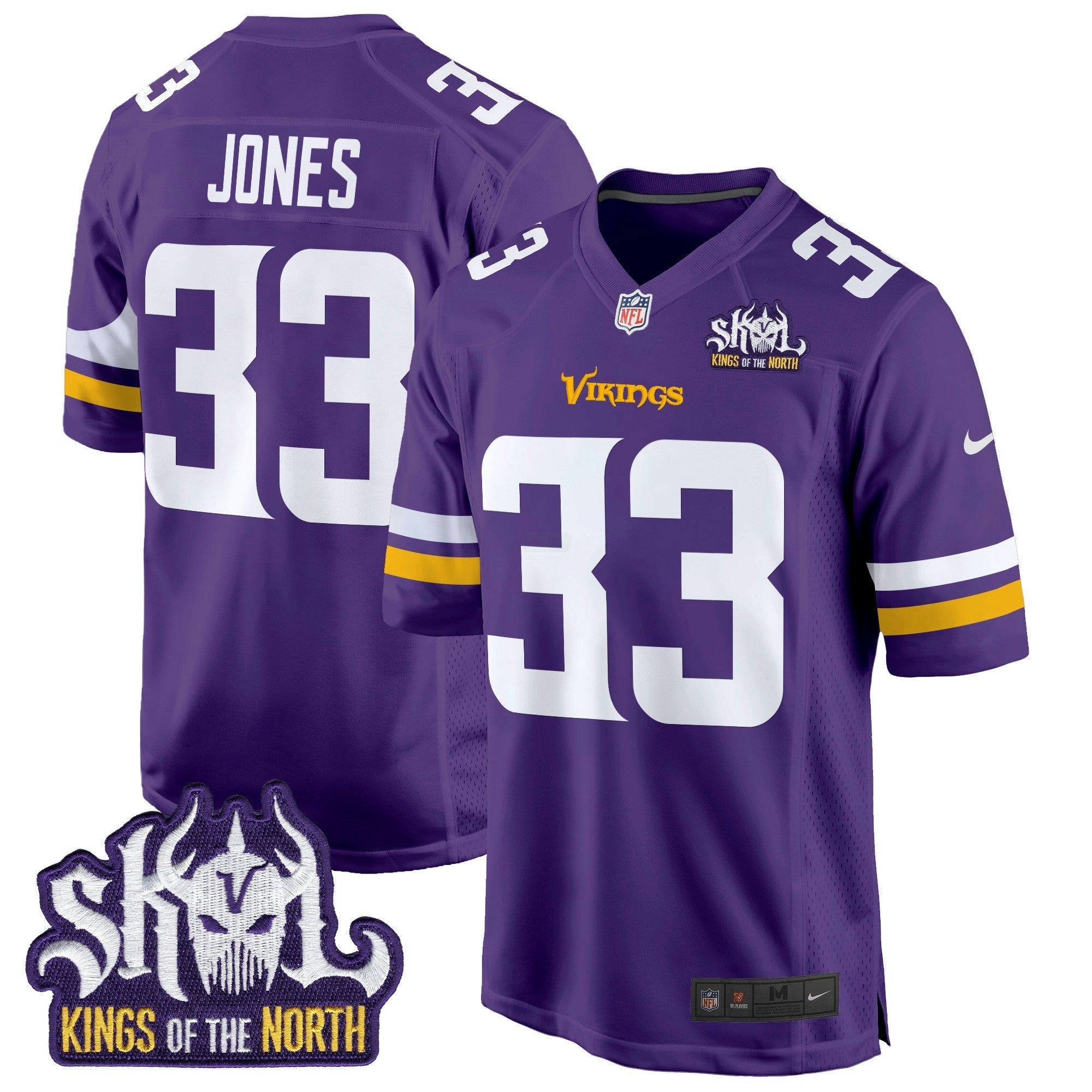Camisa NFL Men’s Minnesota King Of The North Patch Game Jersey