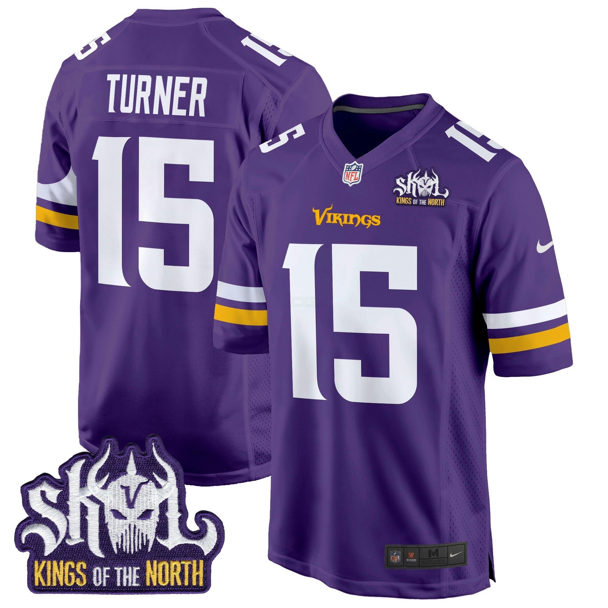 Camisa NFL Men’s Minnesota King Of The North Patch Game Jersey