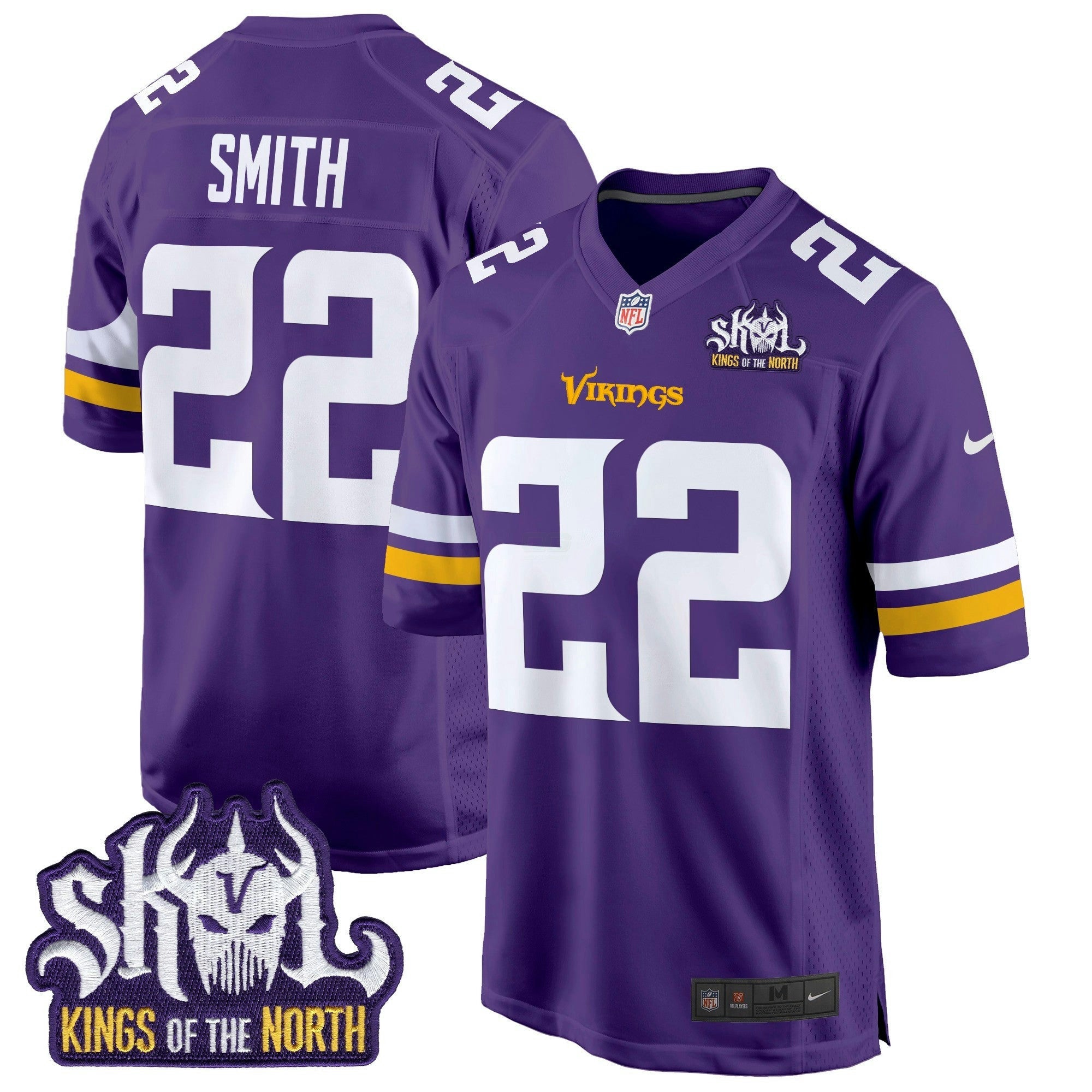 Camisa NFL Men’s Minnesota King Of The North Patch Game Jersey