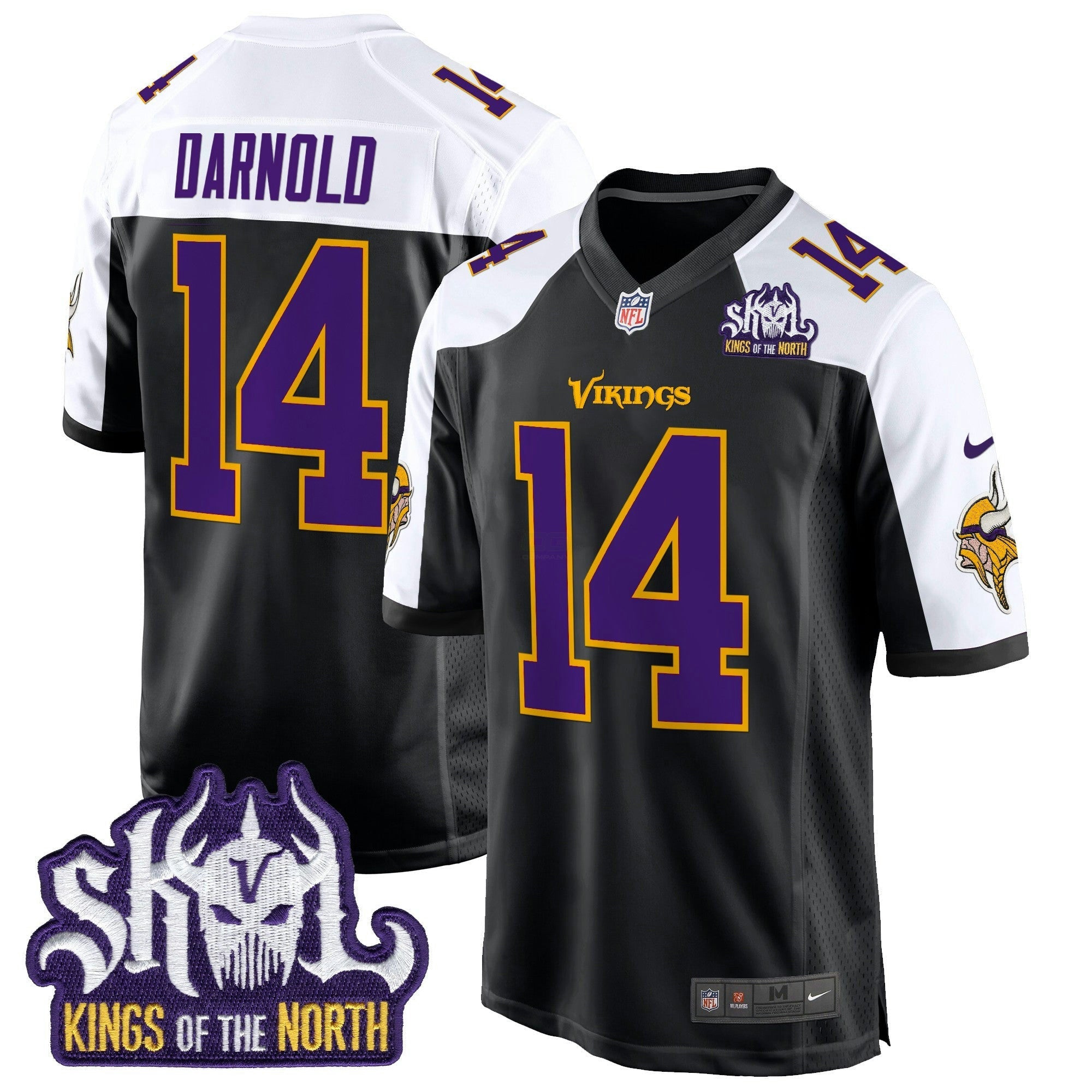 Camisa NFL Men’s Minnesota King Of The North Patch Throwback Game Jersey