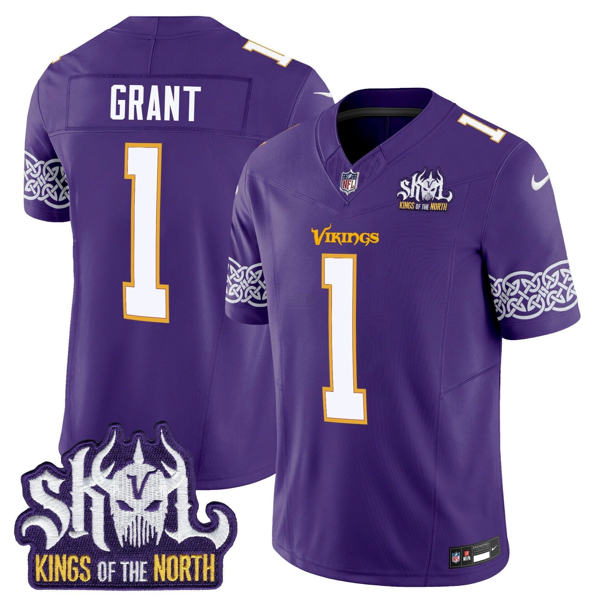 Camisa NFL Men’s Minnesota King Of The North Patch Throwback Vapor Limited Jersey V2