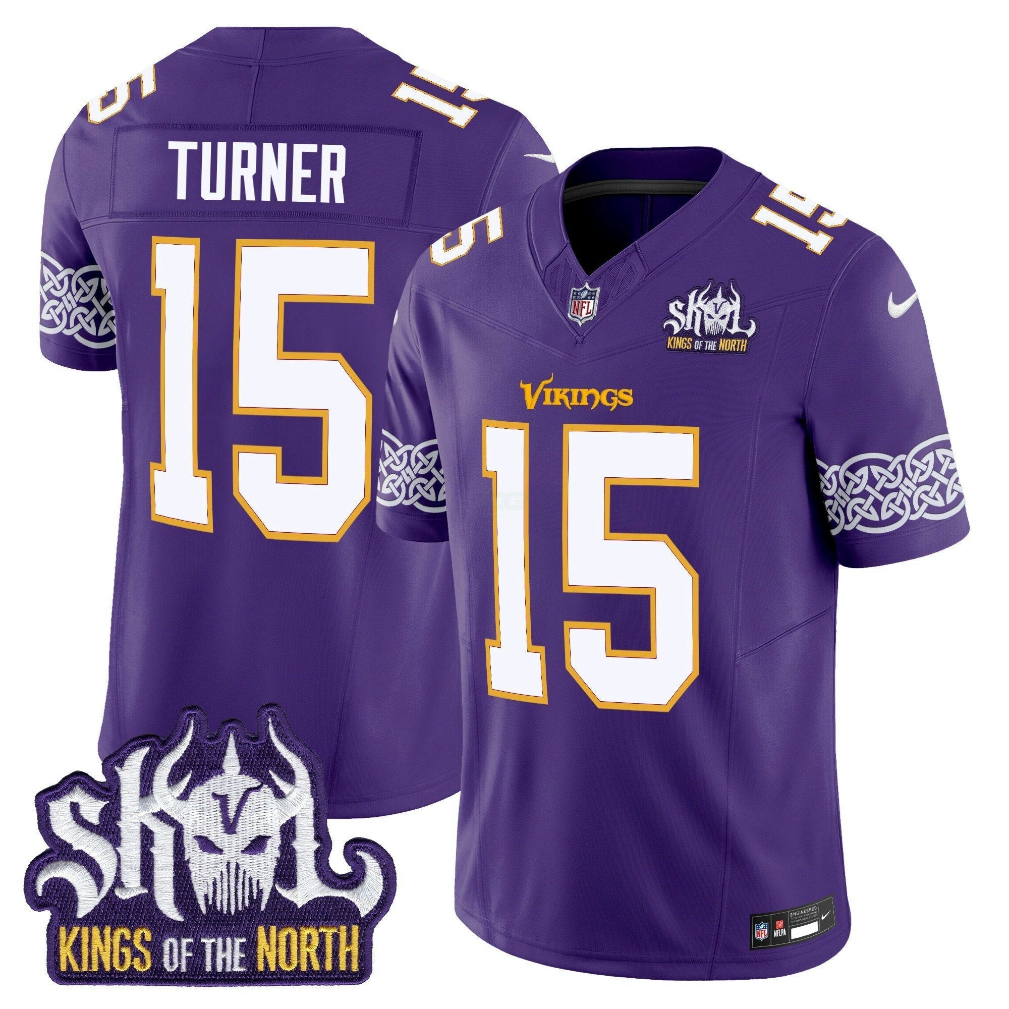 Camisa NFL Men’s Minnesota King Of The North Patch Throwback Vapor Limited Jersey V2