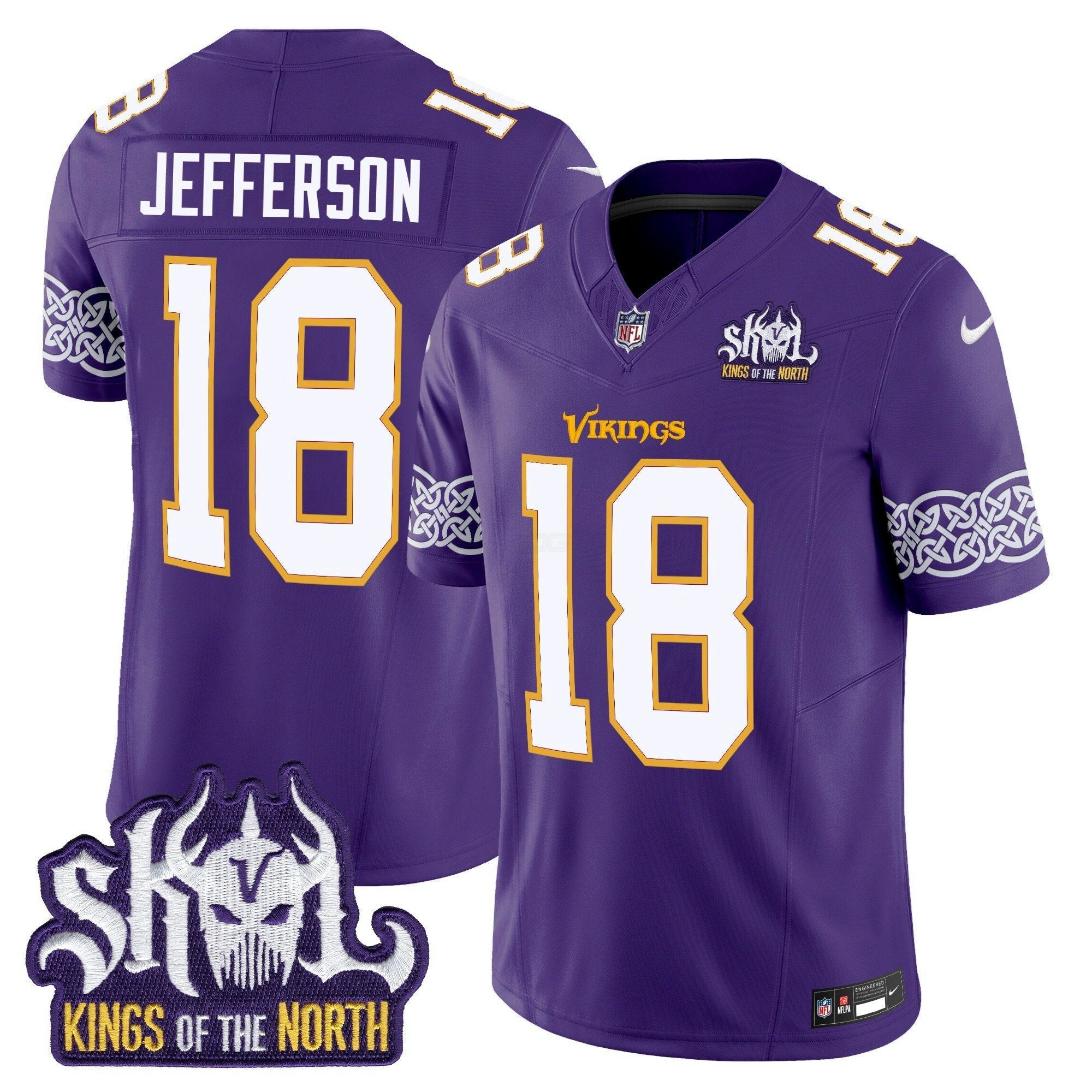 Camisa NFL Men’s Minnesota King Of The North Patch Throwback Vapor Limited Jersey V2