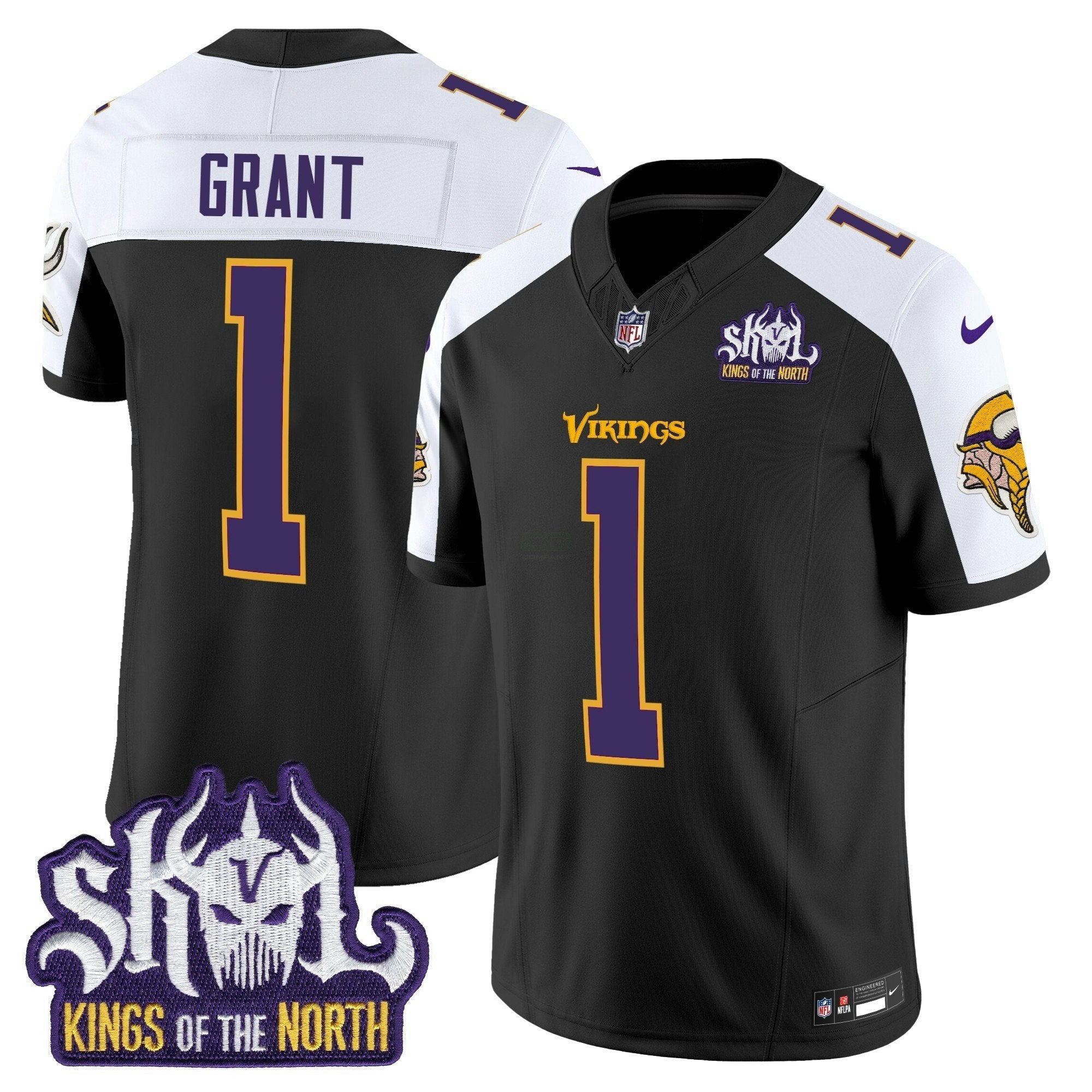 Camisa NFL Men’s Minnesota King Of The North Patch Throwback Vapor Limited Jersey V2