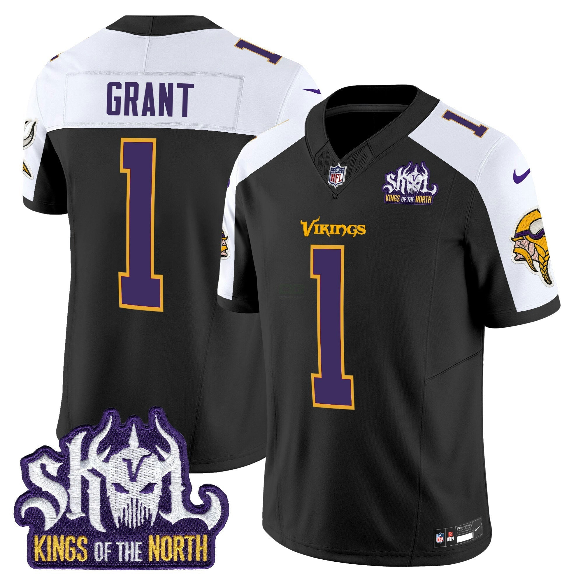 Camisa NFL Men’s Minnesota Kings Of The North Patch Throwback Vapor Limited Jersey