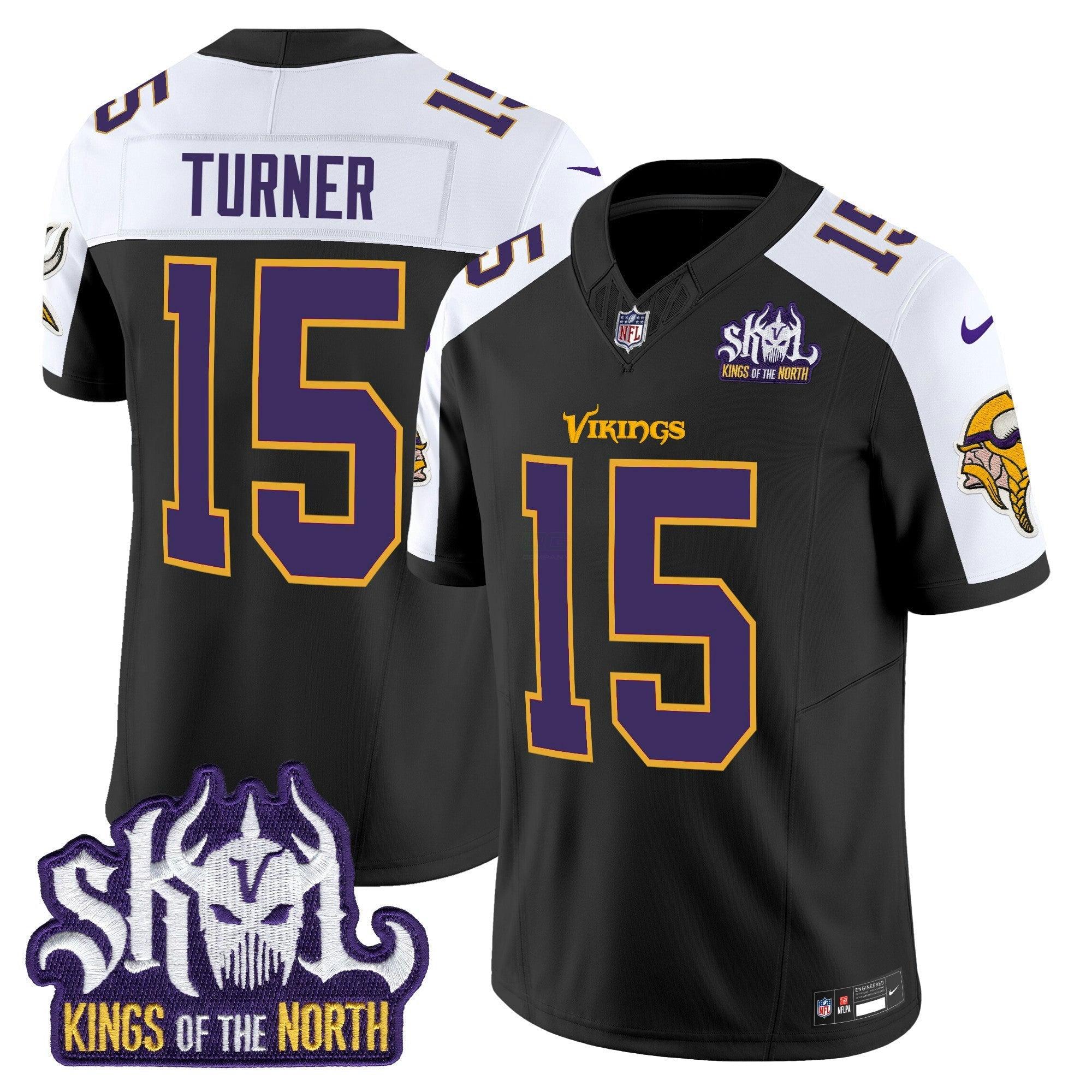 Camisa NFL Men’s Minnesota Kings Of The North Patch Throwback Vapor Limited Jersey