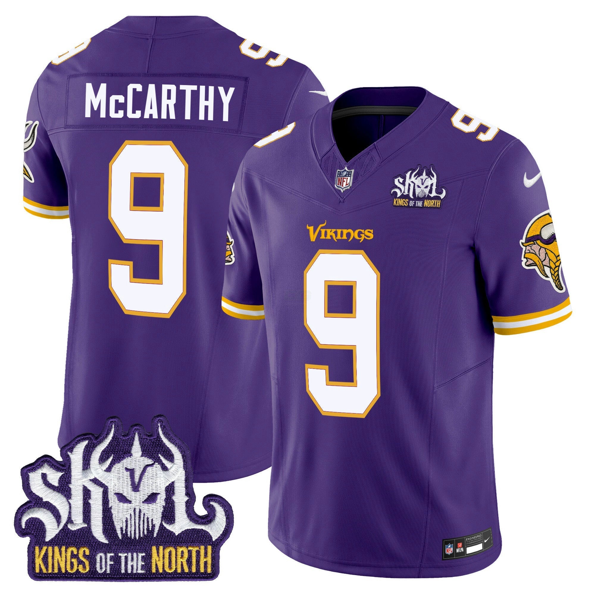 Camisa NFL Men’s Minnesota Kings Of The North Patch Throwback Vapor Limited Jersey
