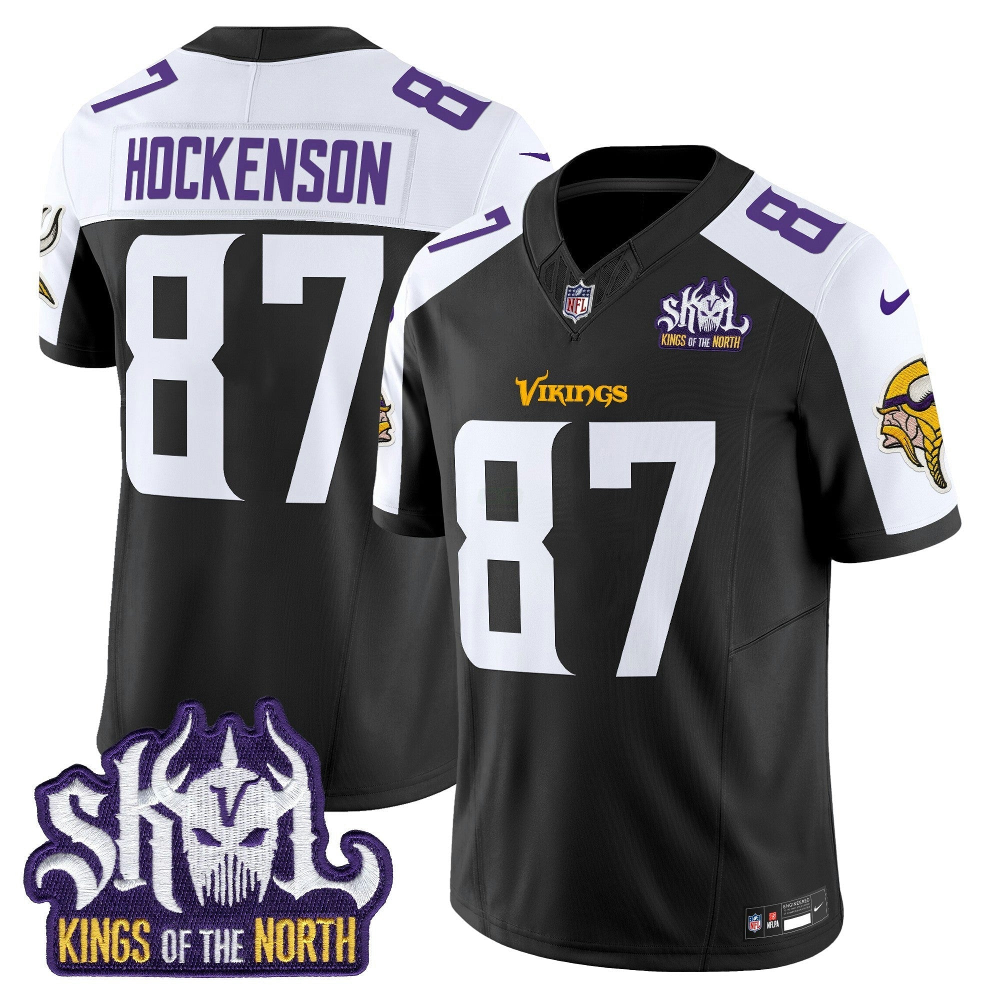 Camisa NFL Men’s Minnesota Kings Of The North Patch Vapor Limited Jersey V2