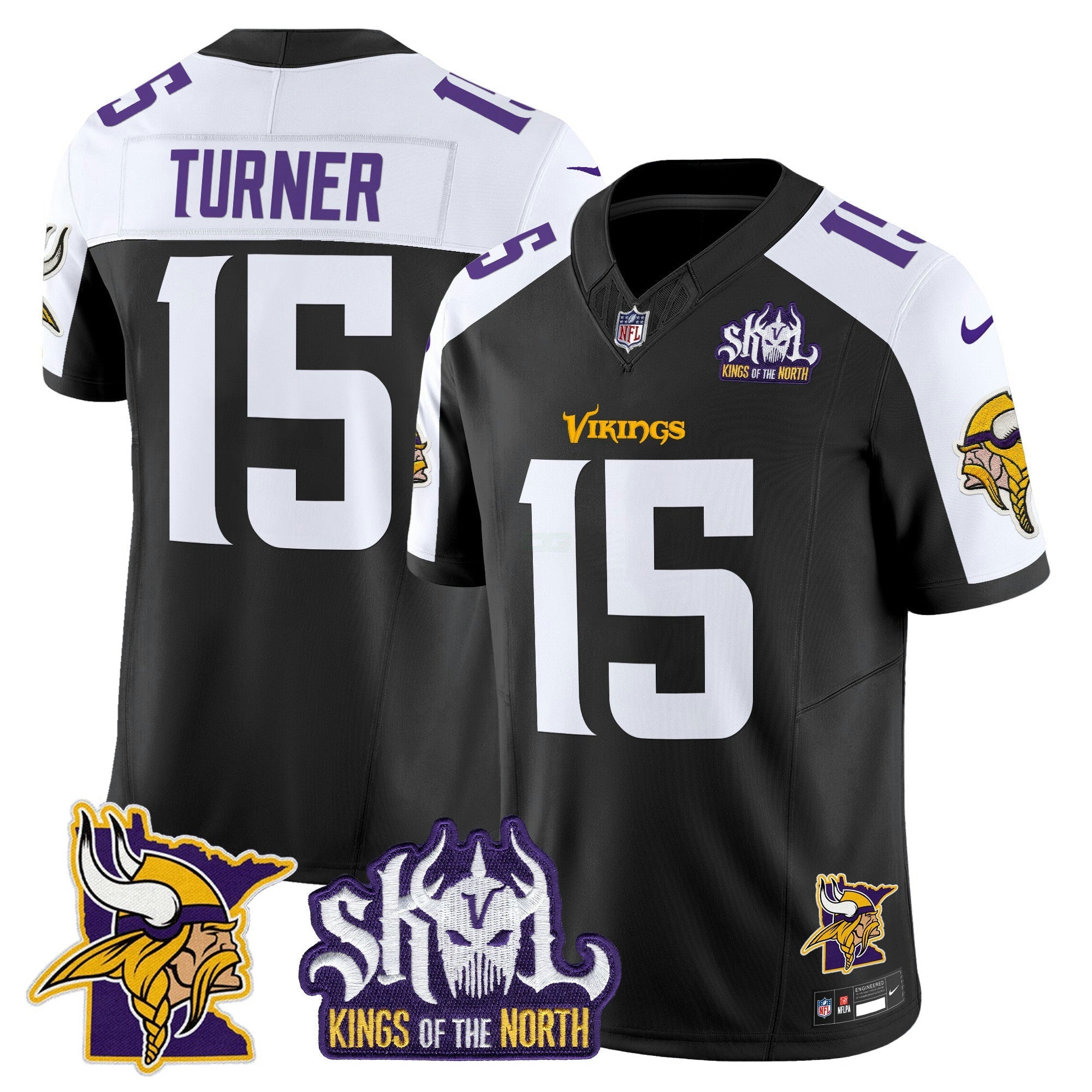Camisa NFL Men’s Minnesota Kings Of The North Patch Vapor Limited Jersey V3