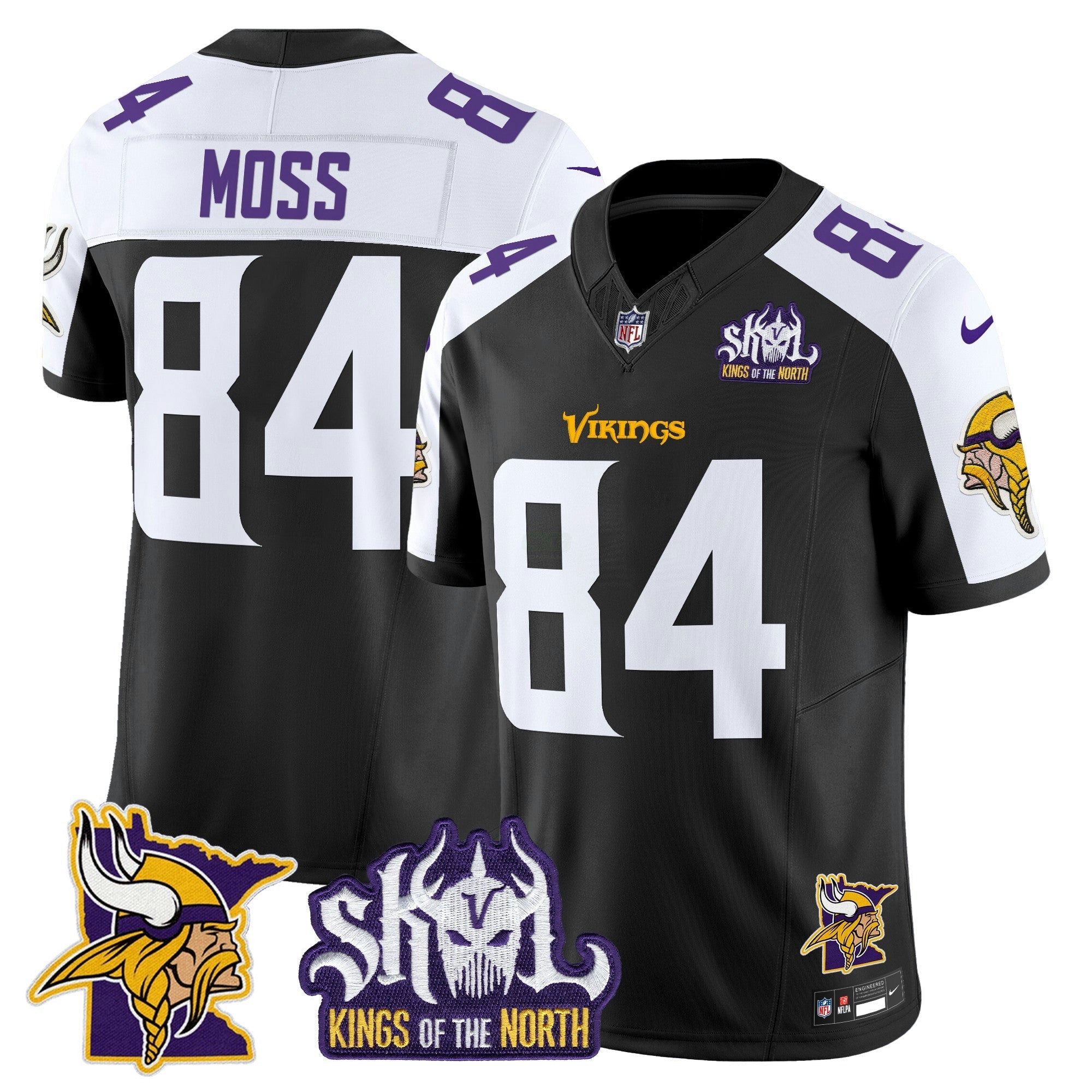 Camisa NFL Men’s Minnesota Kings Of The North Patch Vapor Limited Jersey V3