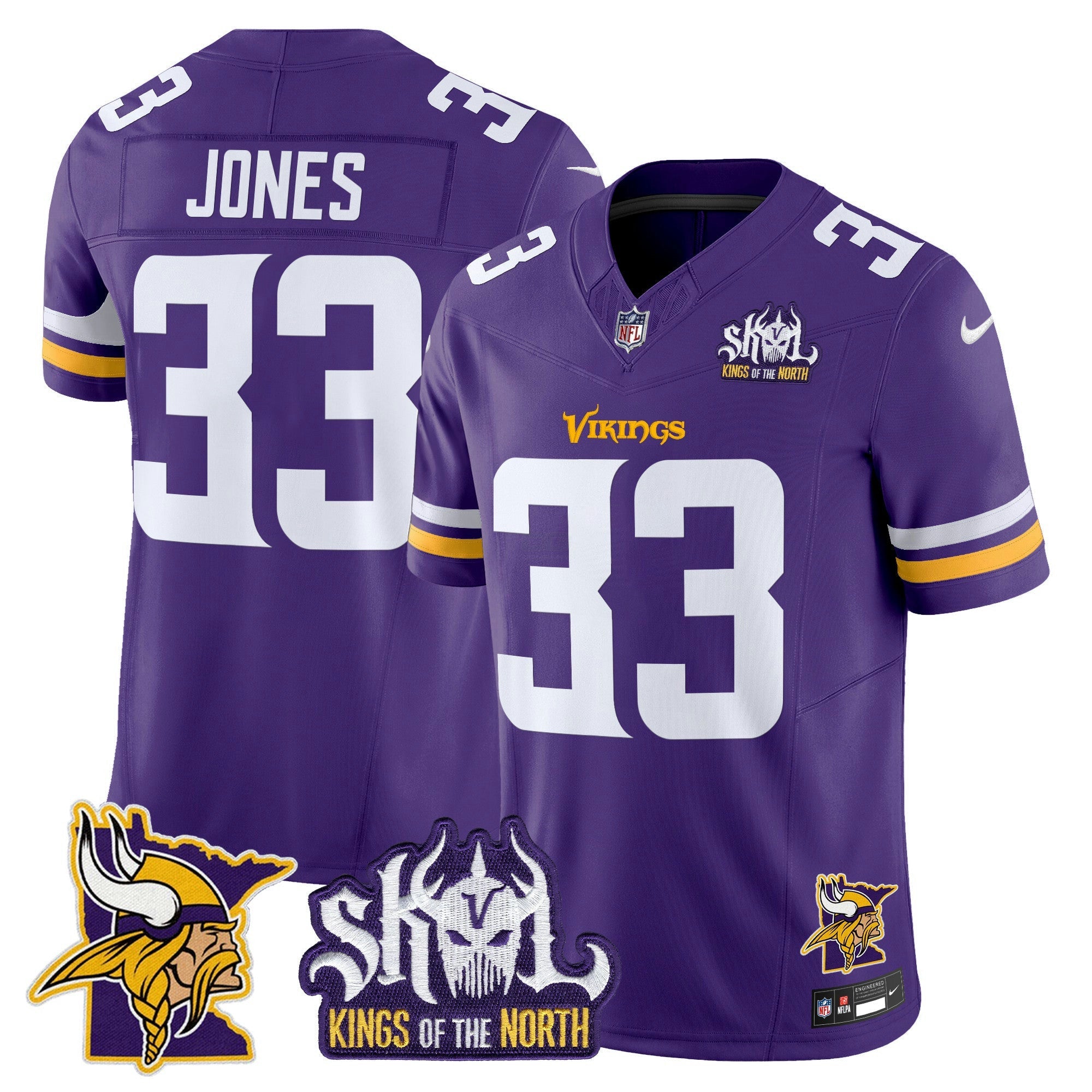 Camisa NFL Men’s Minnesota Kings Of The North Patch Vapor Limited Jersey V3