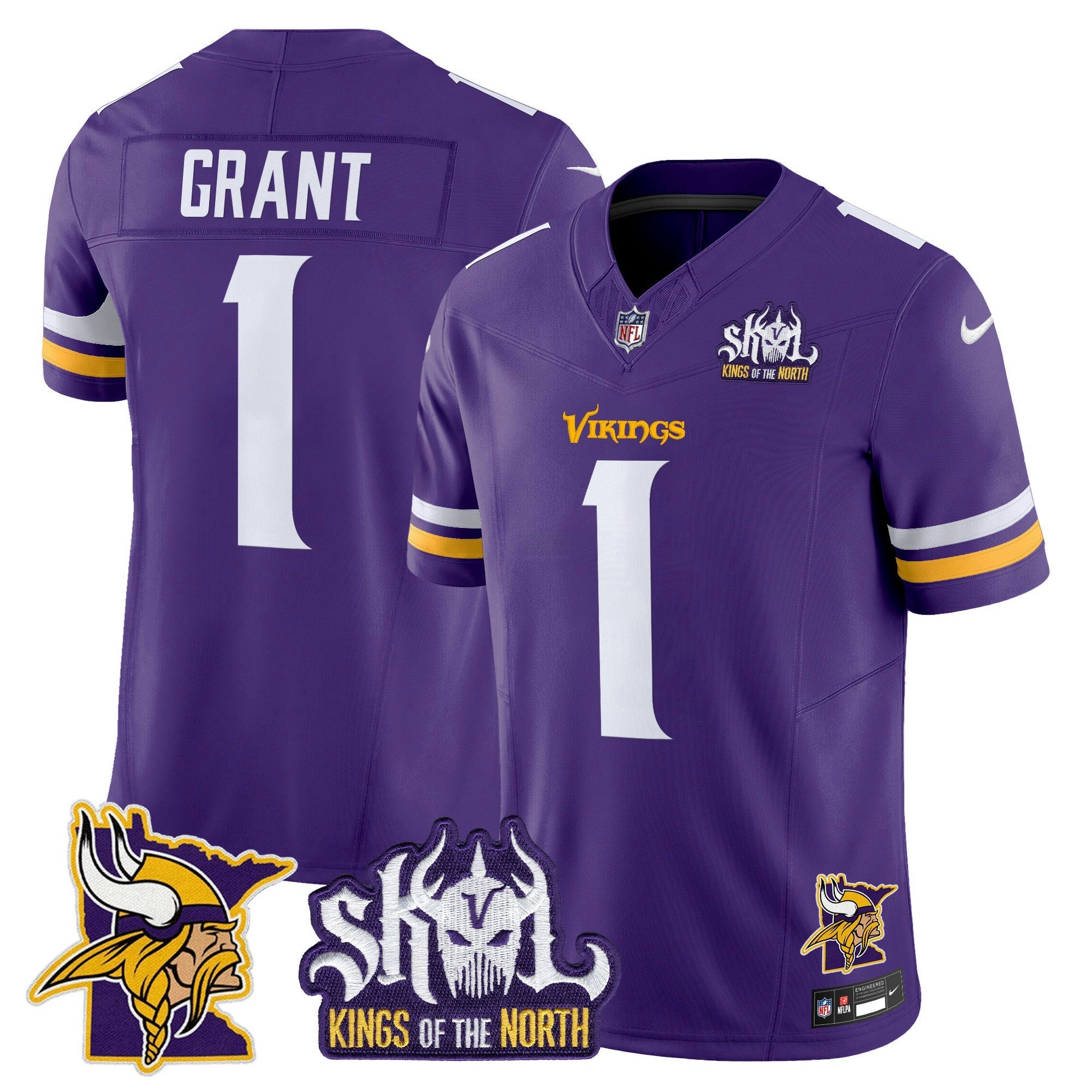 Camisa NFL Men’s Minnesota Kings Of The North Patch Vapor Limited Jersey V3