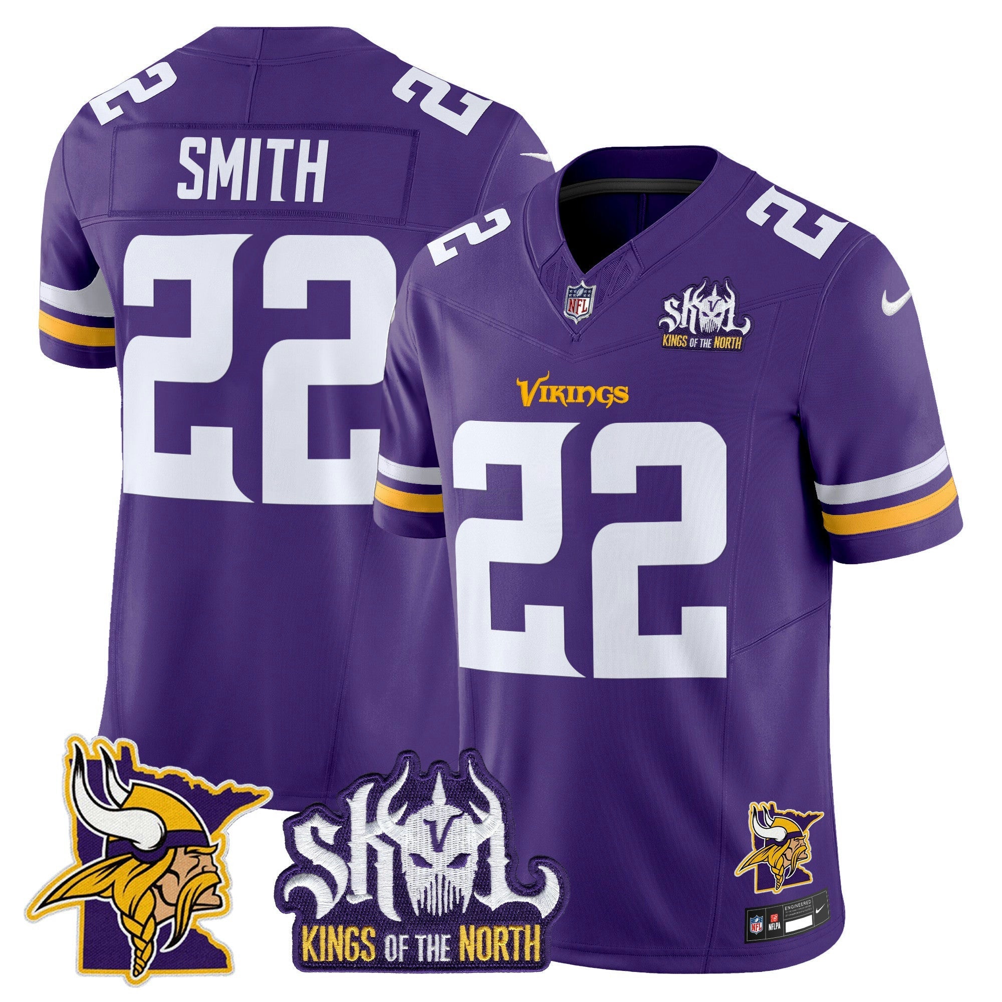 Camisa NFL Men’s Minnesota Kings Of The North Patch Vapor Limited Jersey V3