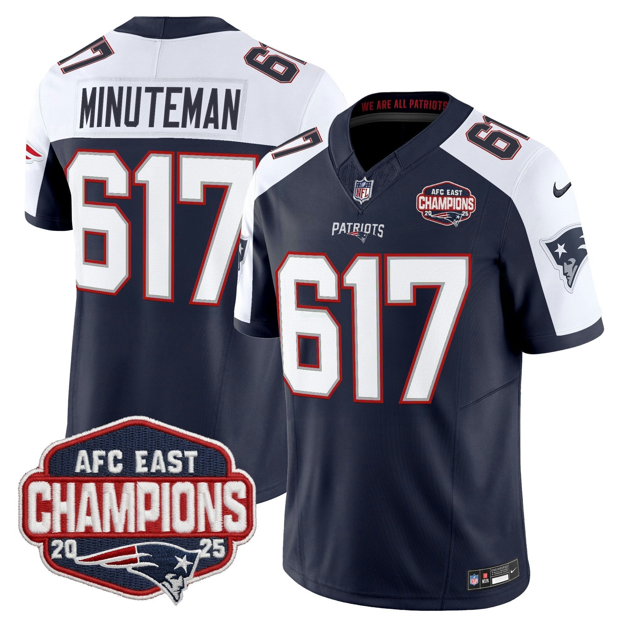 Camisa NFL Men’s New England 2025 AFC East Division Champions Vapor Limited Jersey