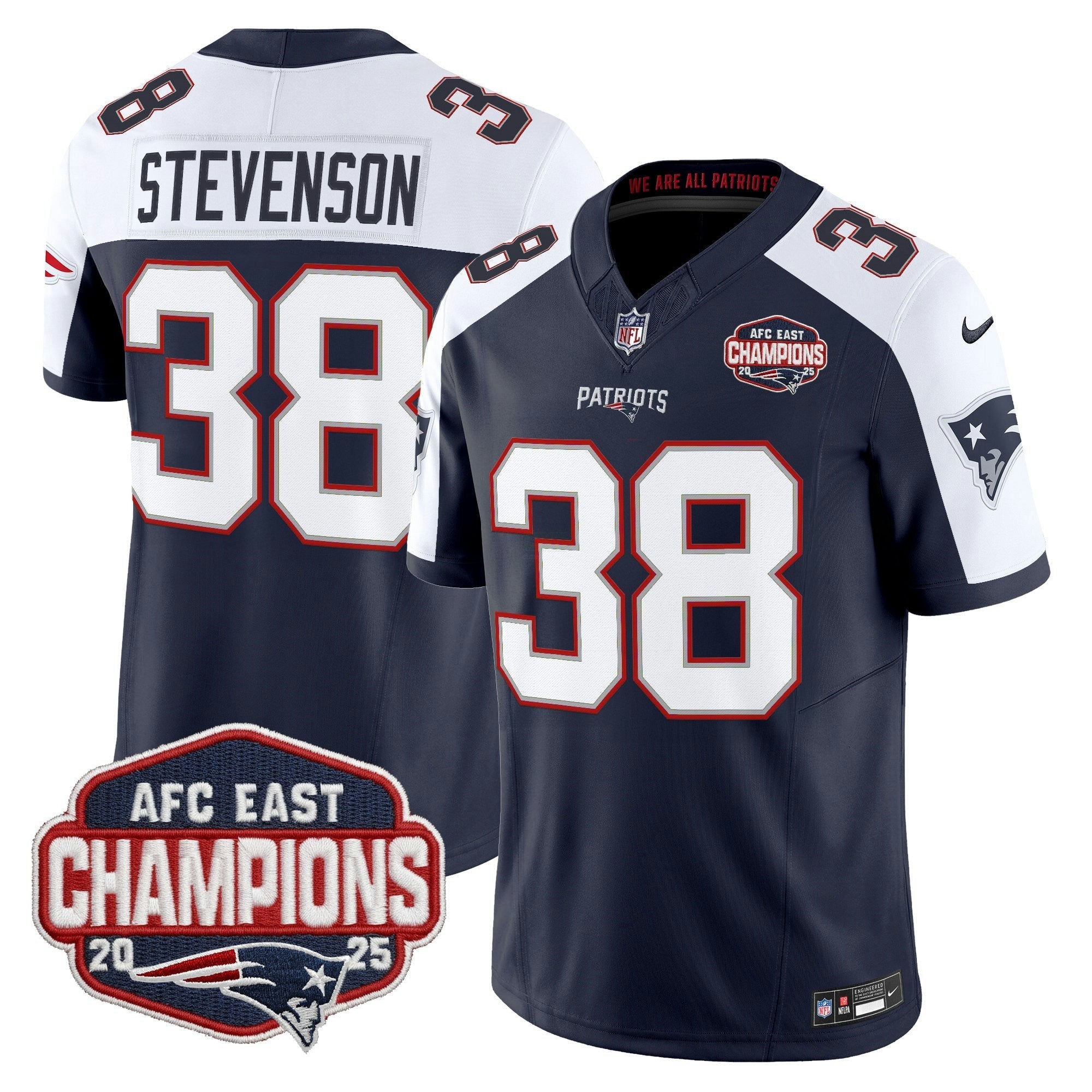 Camisa NFL Men’s New England 2025 AFC East Division Champions Vapor Limited Jersey