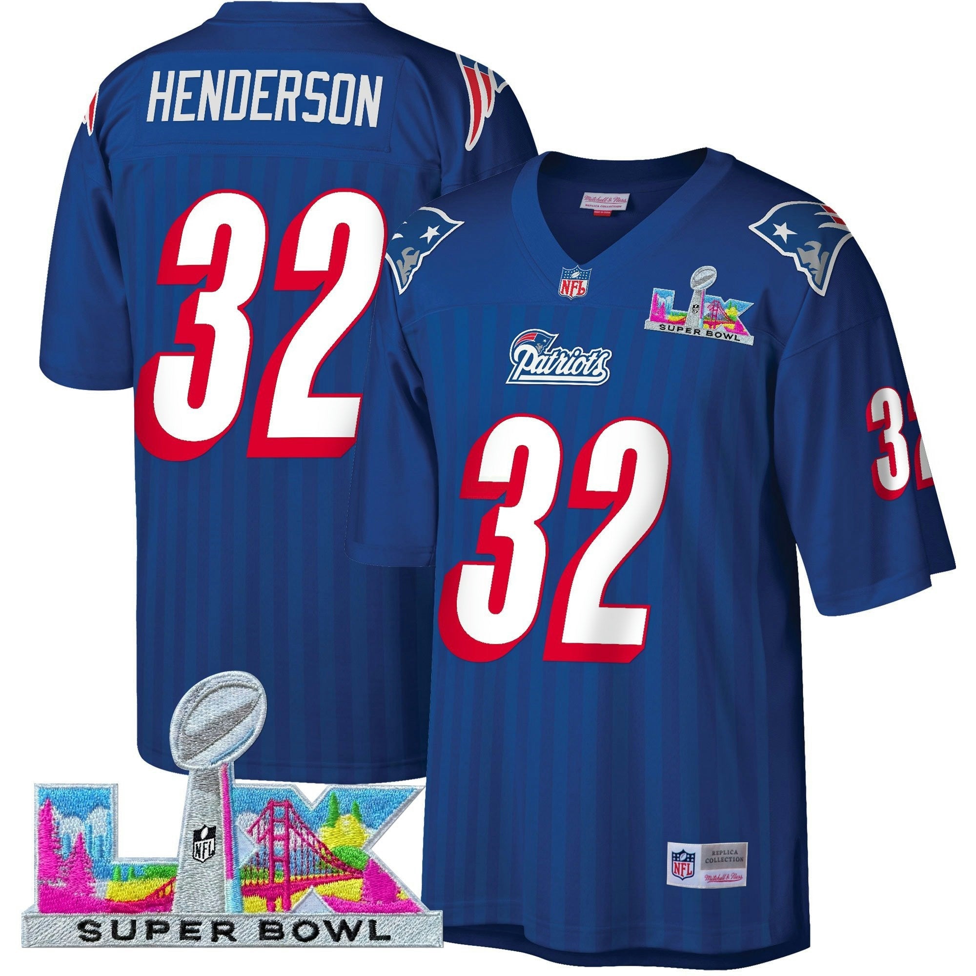 Camisa NFL Men’s New England Super Bowl LX Throwback Jersey