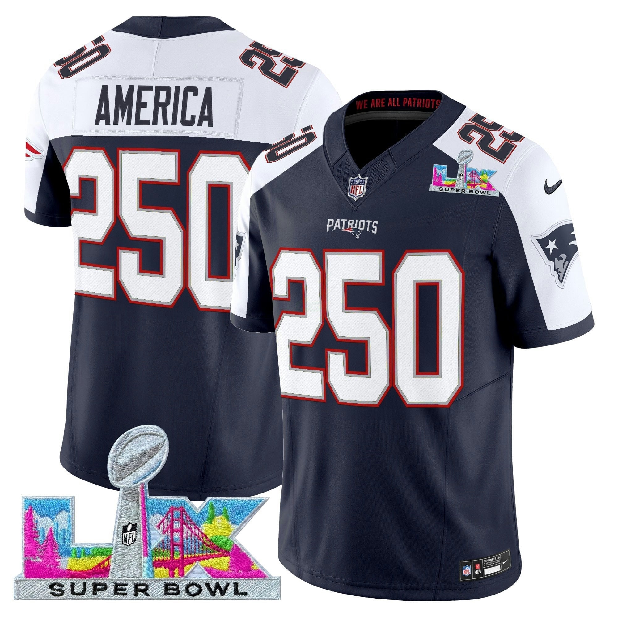 Camisa NFL Men’s New England Super Bowl LX Vapor Limited Jersey