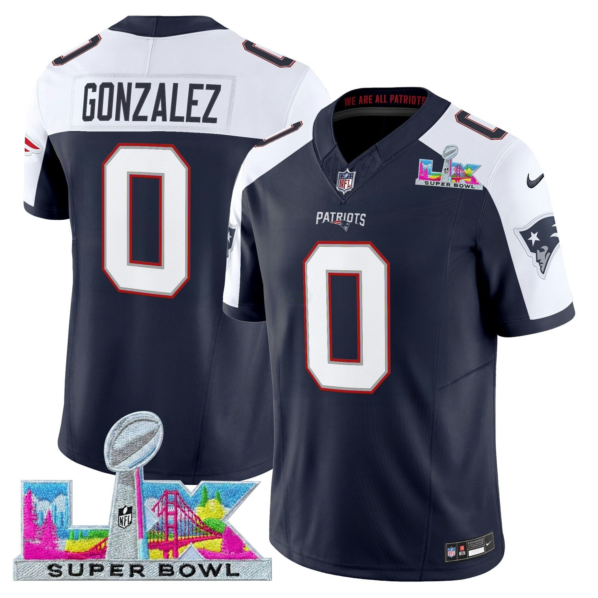 Camisa NFL Men’s New England Super Bowl LX Vapor Limited Jersey