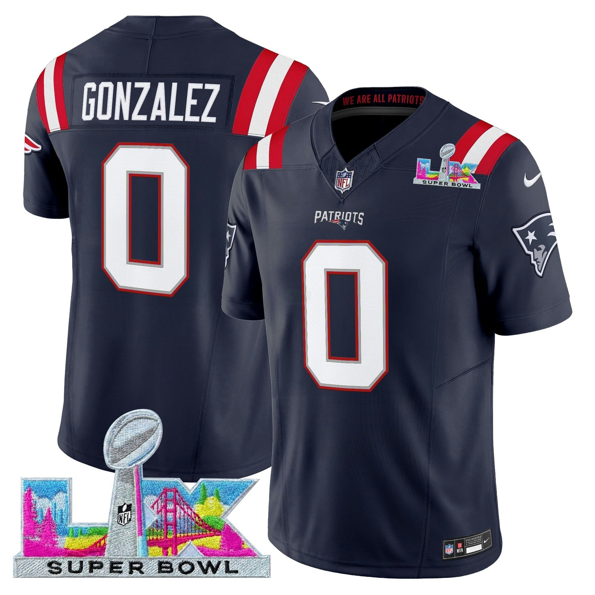 Camisa NFL Men’s New England Super Bowl LX Vapor Limited Jersey