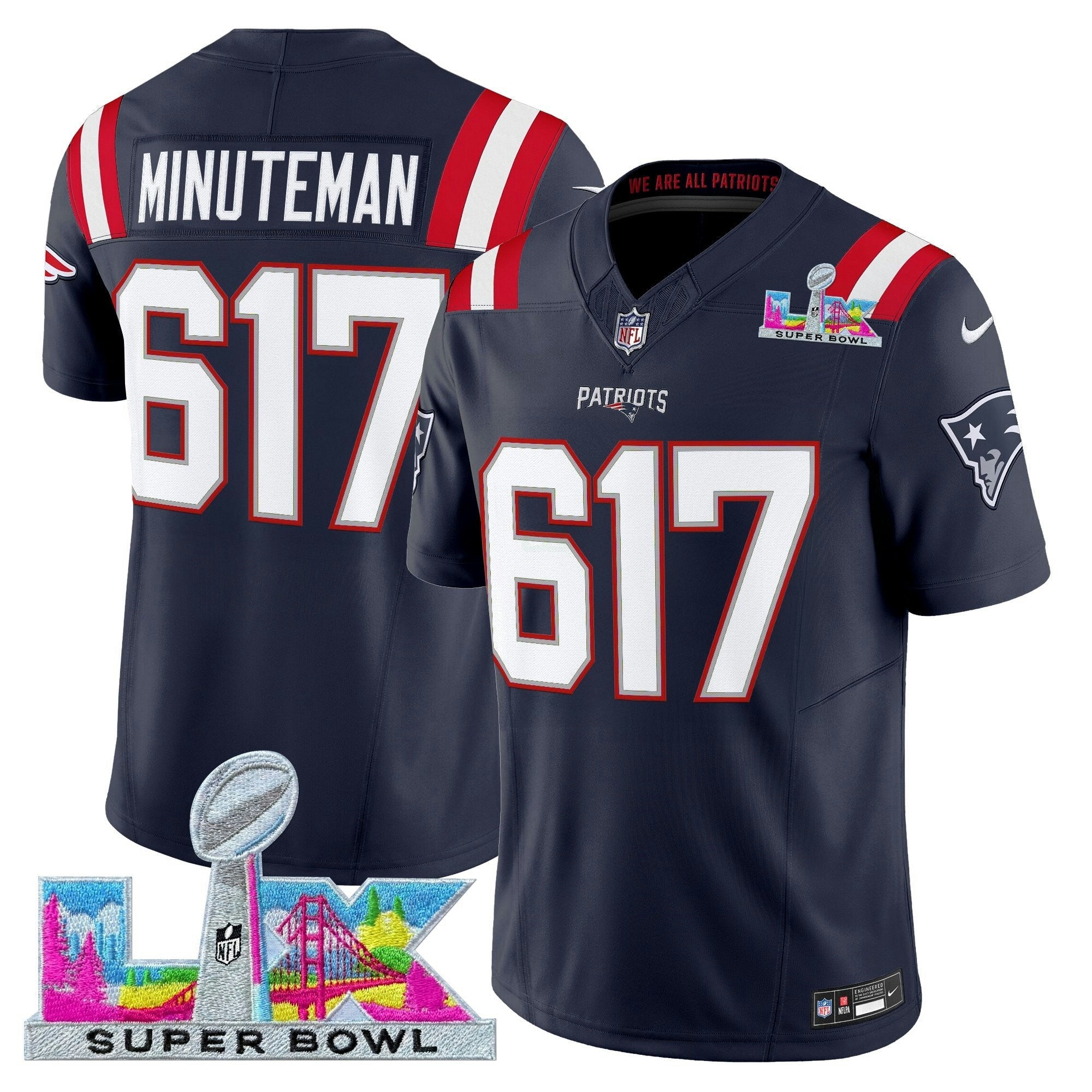 Camisa NFL Men’s New England Super Bowl LX Vapor Limited Jersey