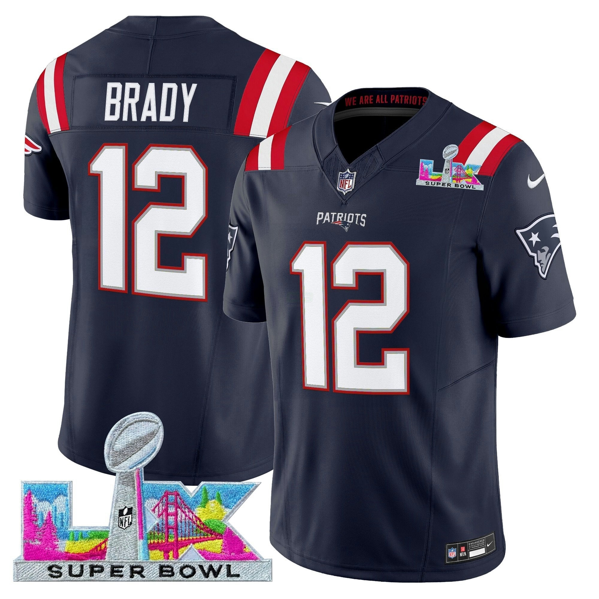 Camisa NFL Men’s New England Super Bowl LX Vapor Limited Jersey