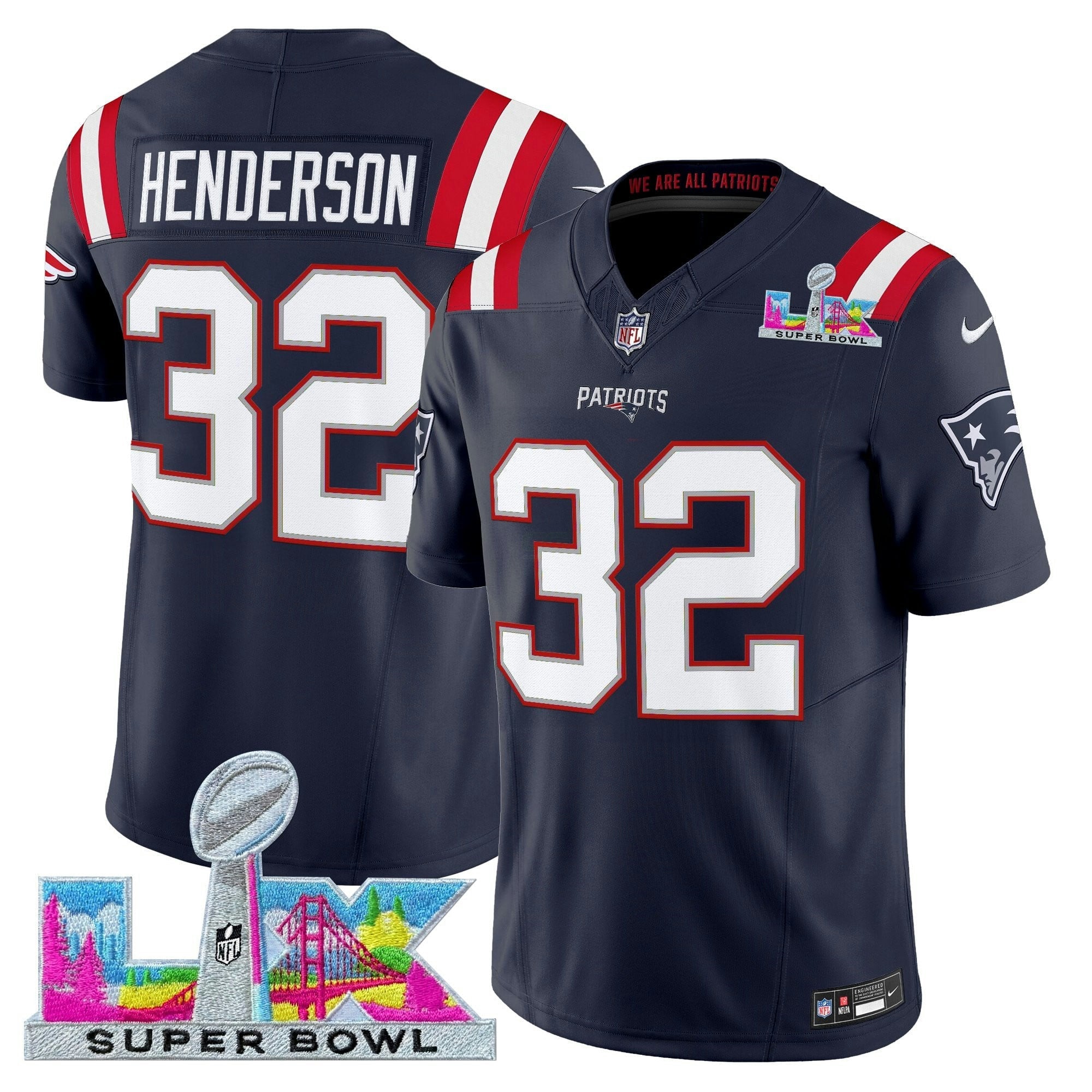 Camisa NFL Men’s New England Super Bowl LX Vapor Limited Jersey