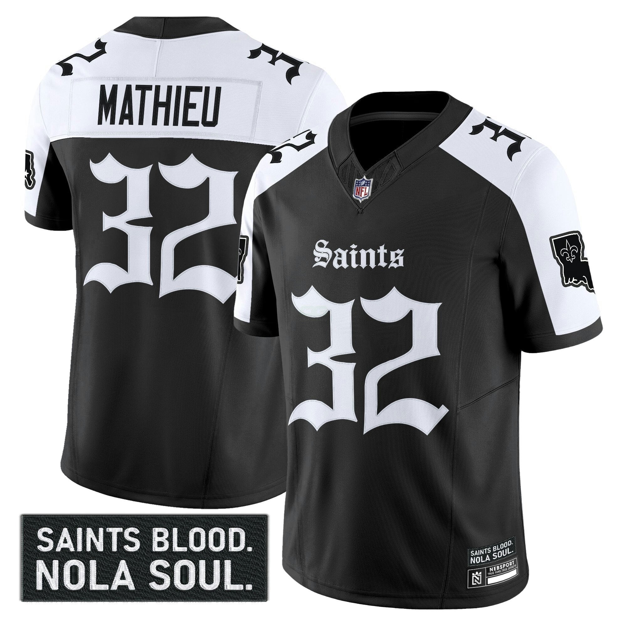 Camisa NFL Men’s New Orleans ‘Gothic Vieux Carré Edition’ Vapor Jersey