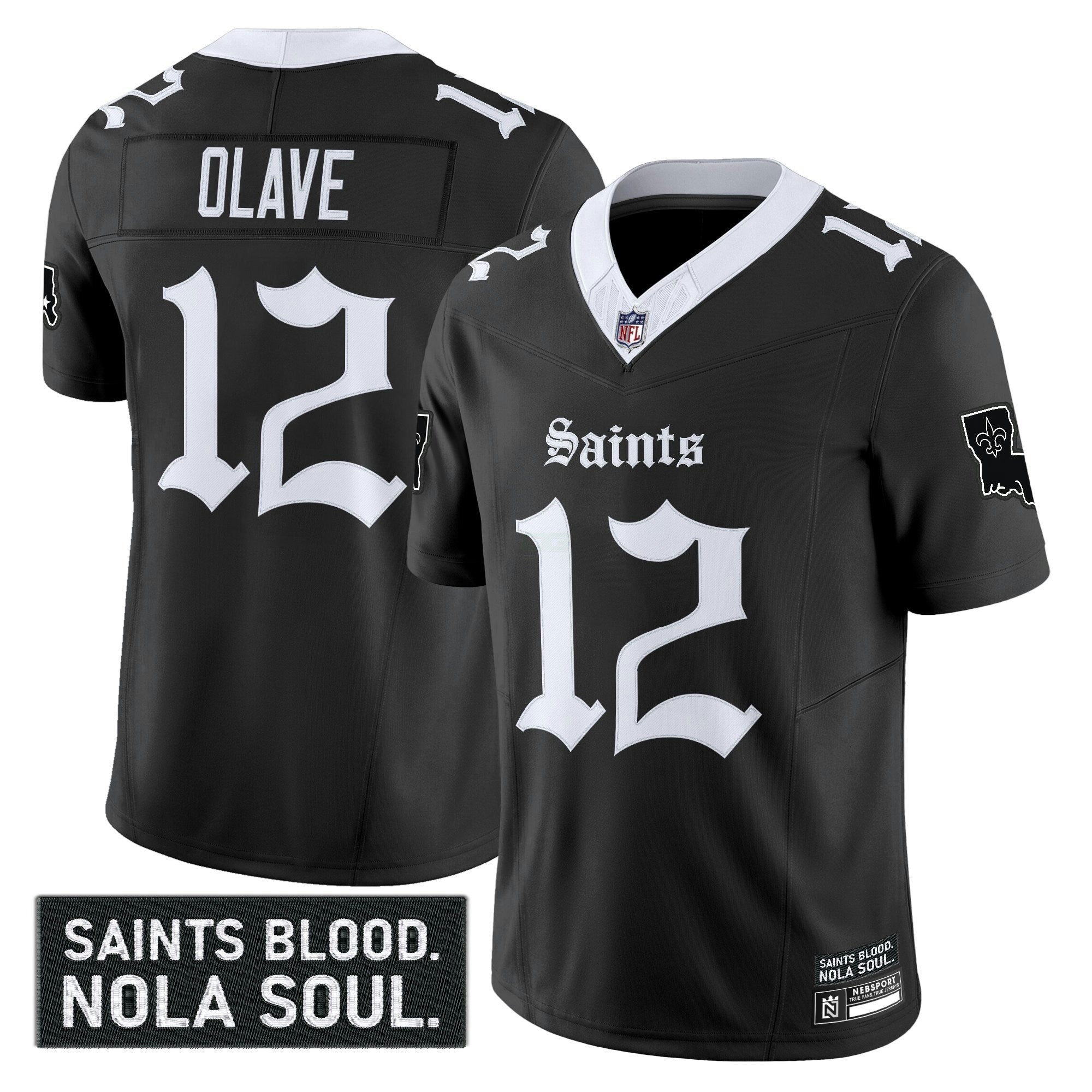 Camisa NFL Men’s New Orleans ‘Gothic Vieux Carré Edition’ Vapor Jersey