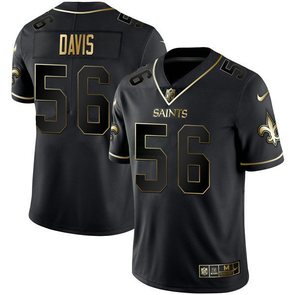 Camisa NFL Men’s New Orleans Preta Dourada Jersey