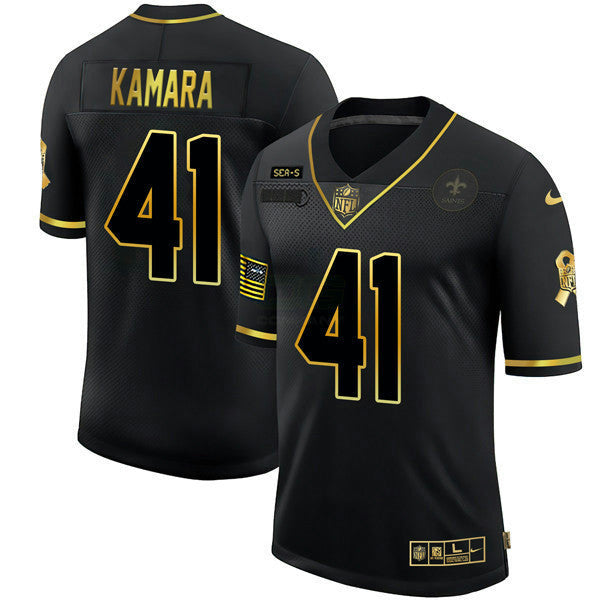 Camisa NFL Men’s New Orleans Preta Dourada Jersey