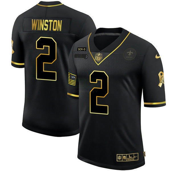 Camisa NFL Men’s New Orleans Preta Dourada Jersey