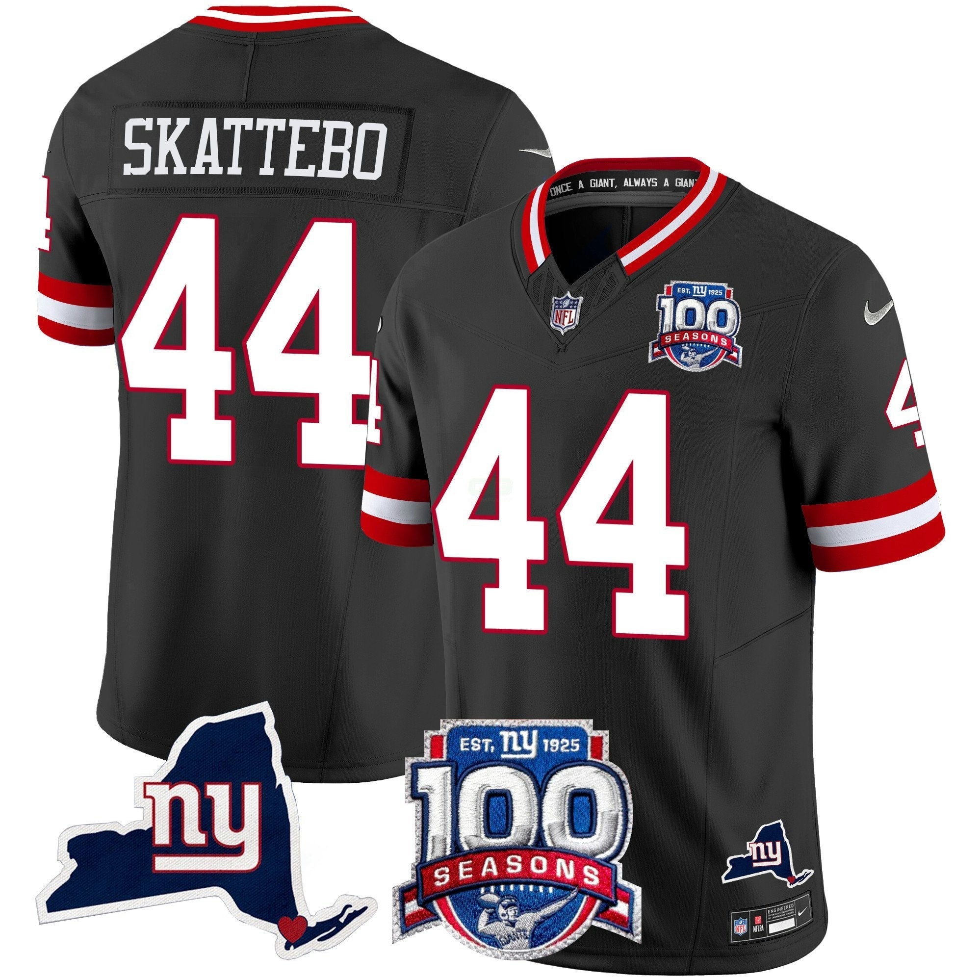 Camisa NFL Men’s New York 100th Season & State Patch Vapor Limited Jersey