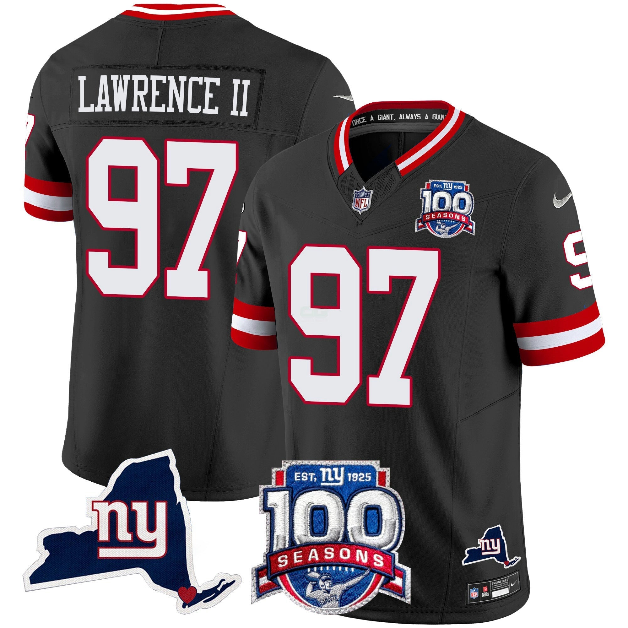 Camisa NFL Men’s New York 100th Season & State Patch Vapor Limited Jersey