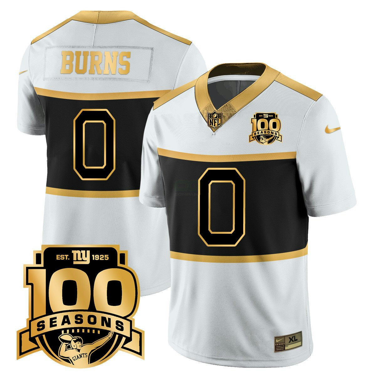 Camisa NFL Men’s New York ‘Century Red’ 100th Season Commemorative Dourada Vapor Jersey