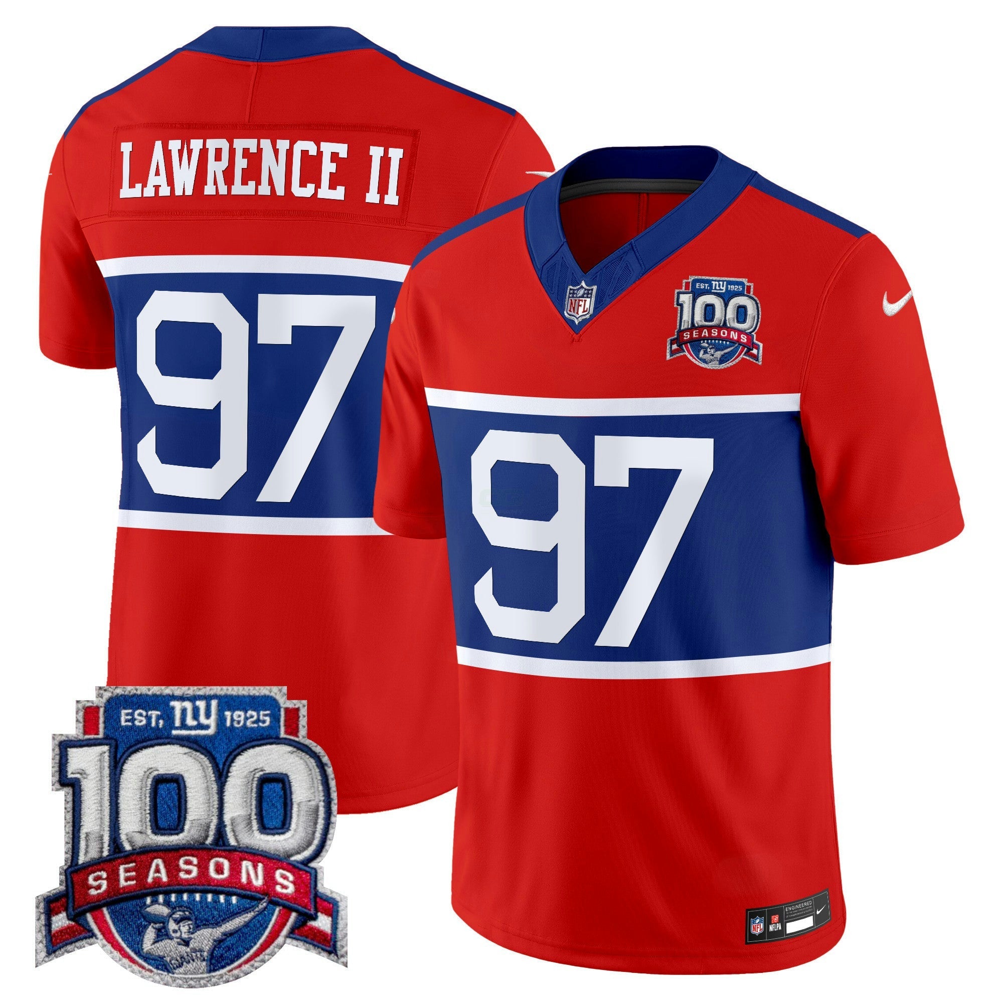 Camisa NFL Men’s New York ‘Century Red’ 100th Season Commemorative Vapor Jersey