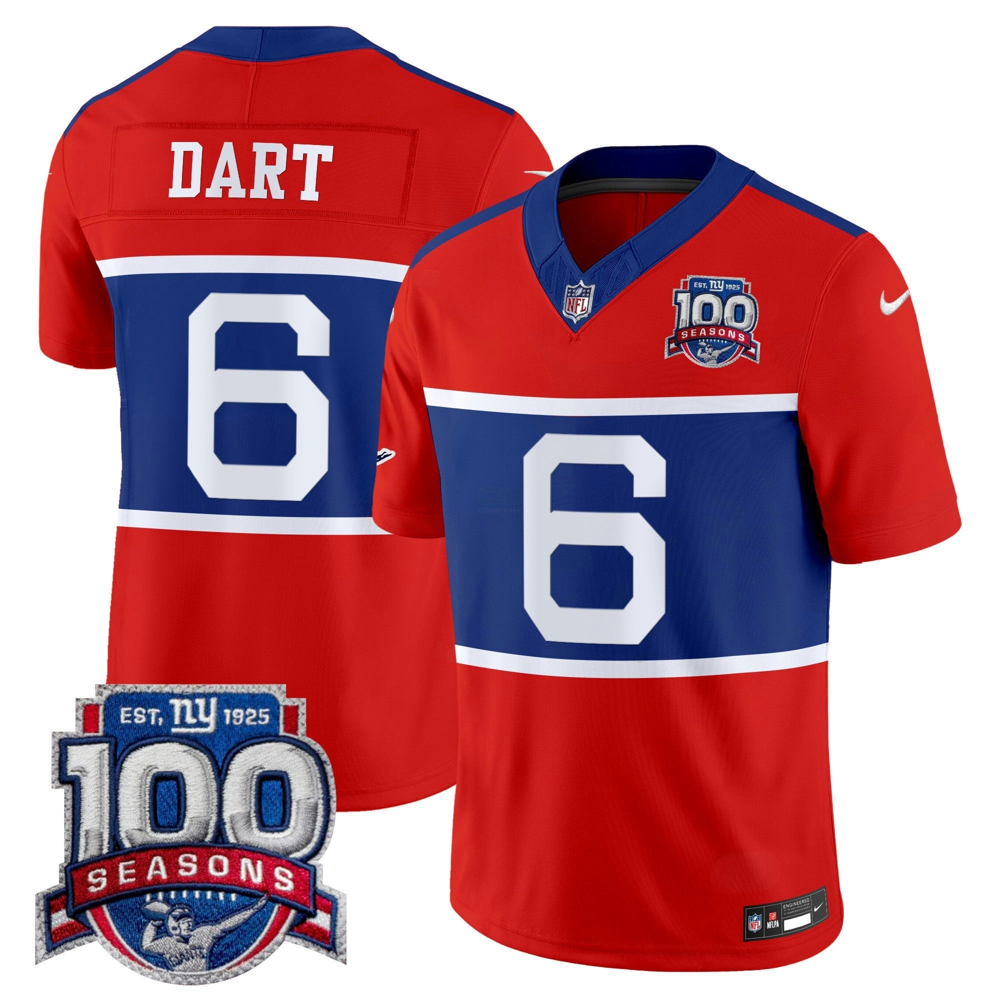 Camisa NFL Men’s New York ‘Century Red’ 100th Season Commemorative Vapor Jersey