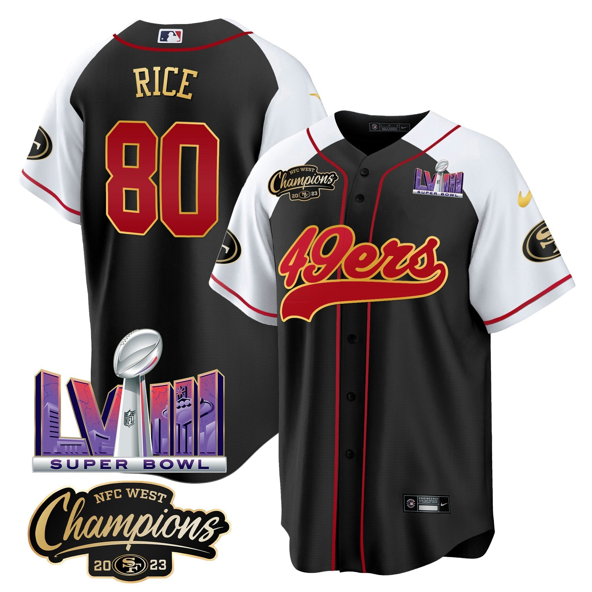 Camisa NFL Men’s NFC West Champions & Super Bowl LVIII Patch Jersey