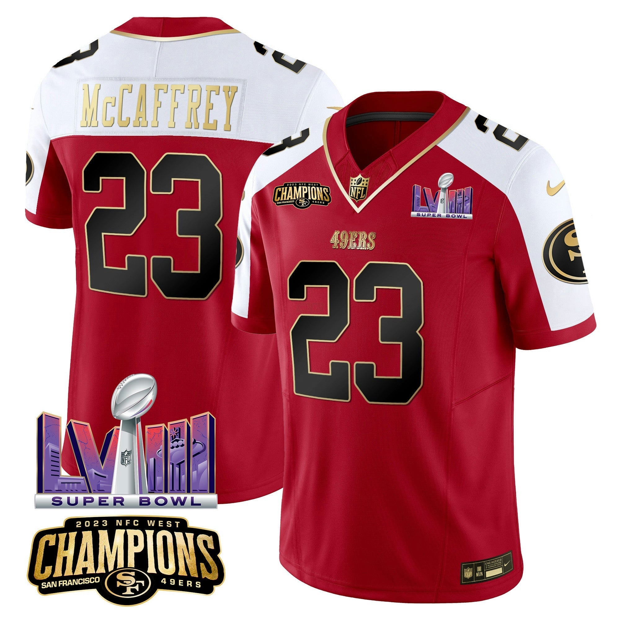 Camisa NFL Men’s NFC West Champions & Super Bowl LVIII Patch Vapor Jersey