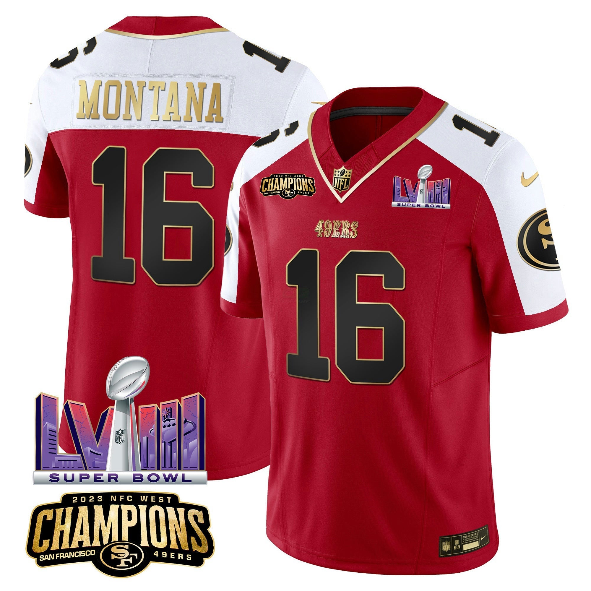 Camisa NFL Men’s NFC West Champions & Super Bowl LVIII Patch Vapor Jersey