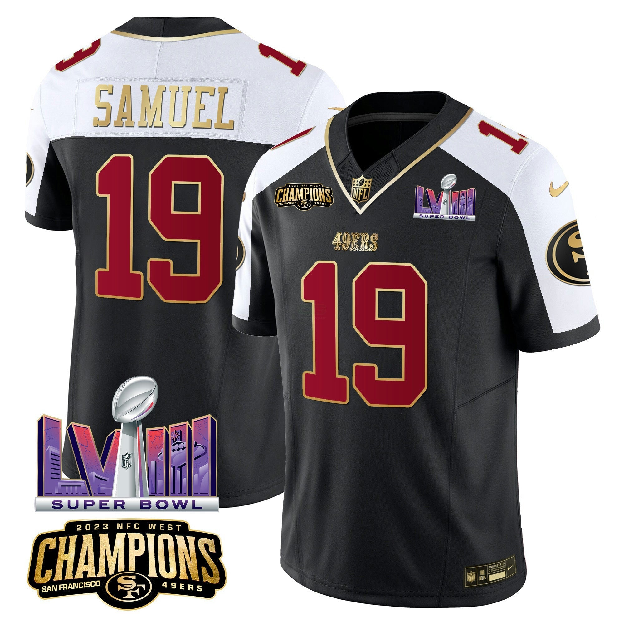Camisa NFL Men’s NFC West Champions & Super Bowl LVIII Patch Vapor Jersey